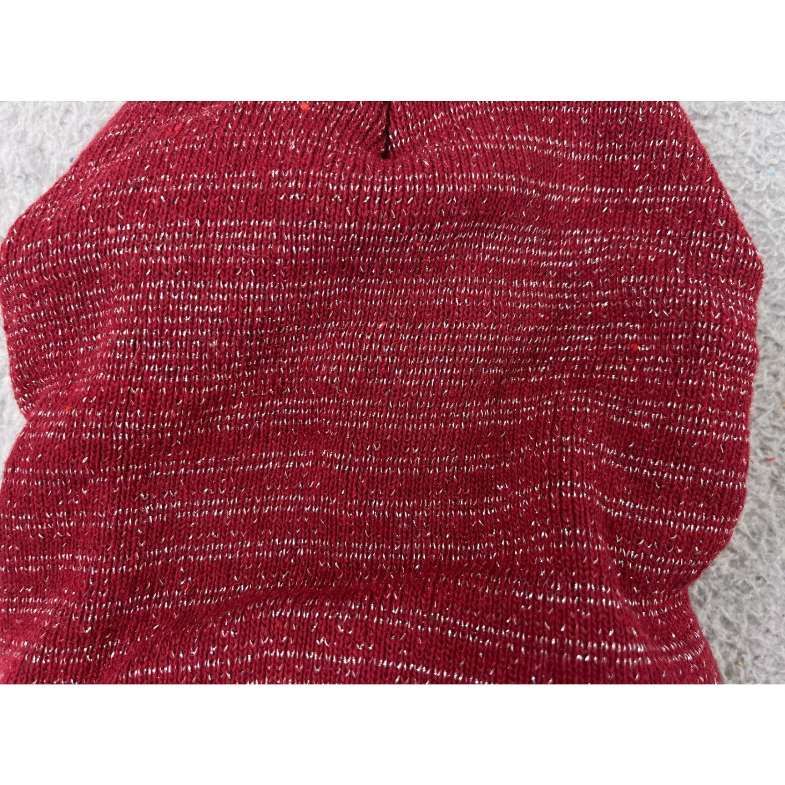 Vintage Beanie Women's One Size Red Knit Wool Blend Lined Sparkly Snow Ski Hat/Cap Wool Sponge/Bead Details Size ONE SIZE - 2 Thumbnail