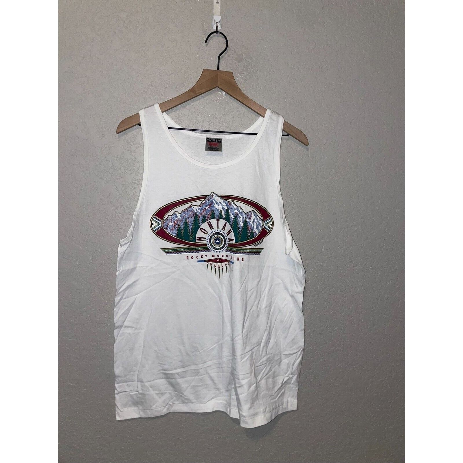 Vintage Vintage Montana Rocky Mountains Tank Shirt White VTG 1997 L Size US L / EU 52-54 / 3 - 1 Thumbnail