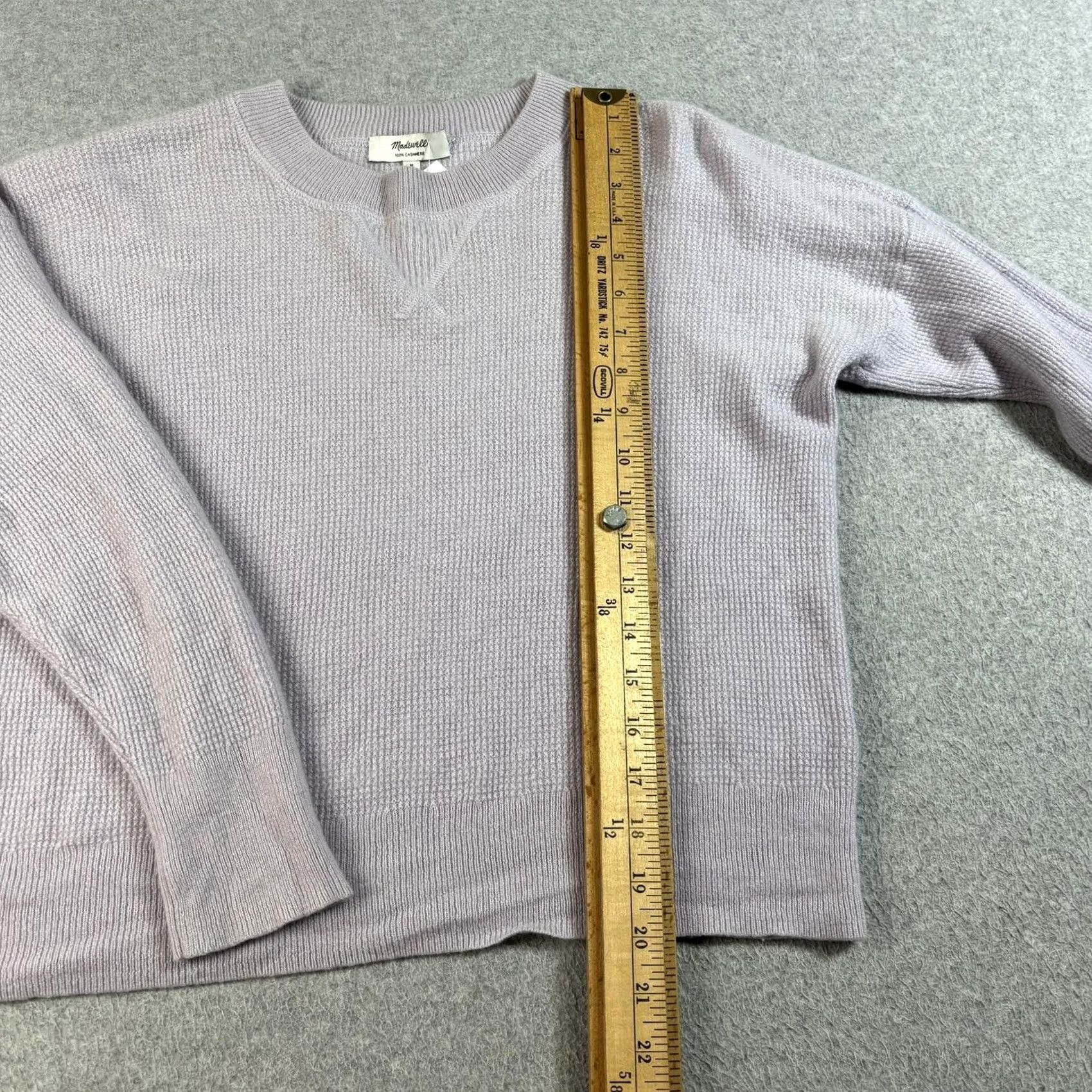 Madewell Madewell Sweater Women M Purple Waffle Knit Cashmere Crew Neck Long Sleeve Solid All Seasons Casual Vintage: No Size M / US 6-8 / IT 42-44 - 5 Thumbnail