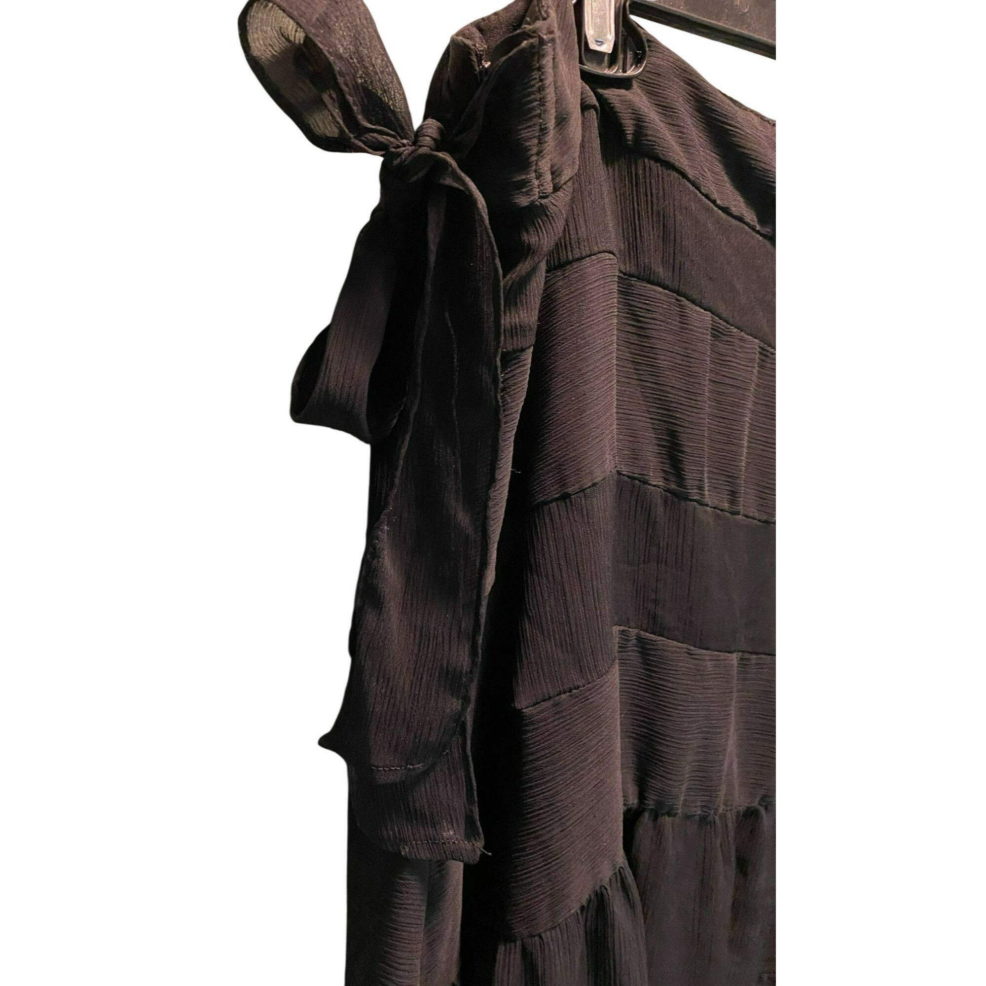 Apt. 9 Apt. 9 Chic Black Tiered Skirt With Side Zipper & Ribbon Tie Size 38" / US 16 / IT 52 - 3 Thumbnail
