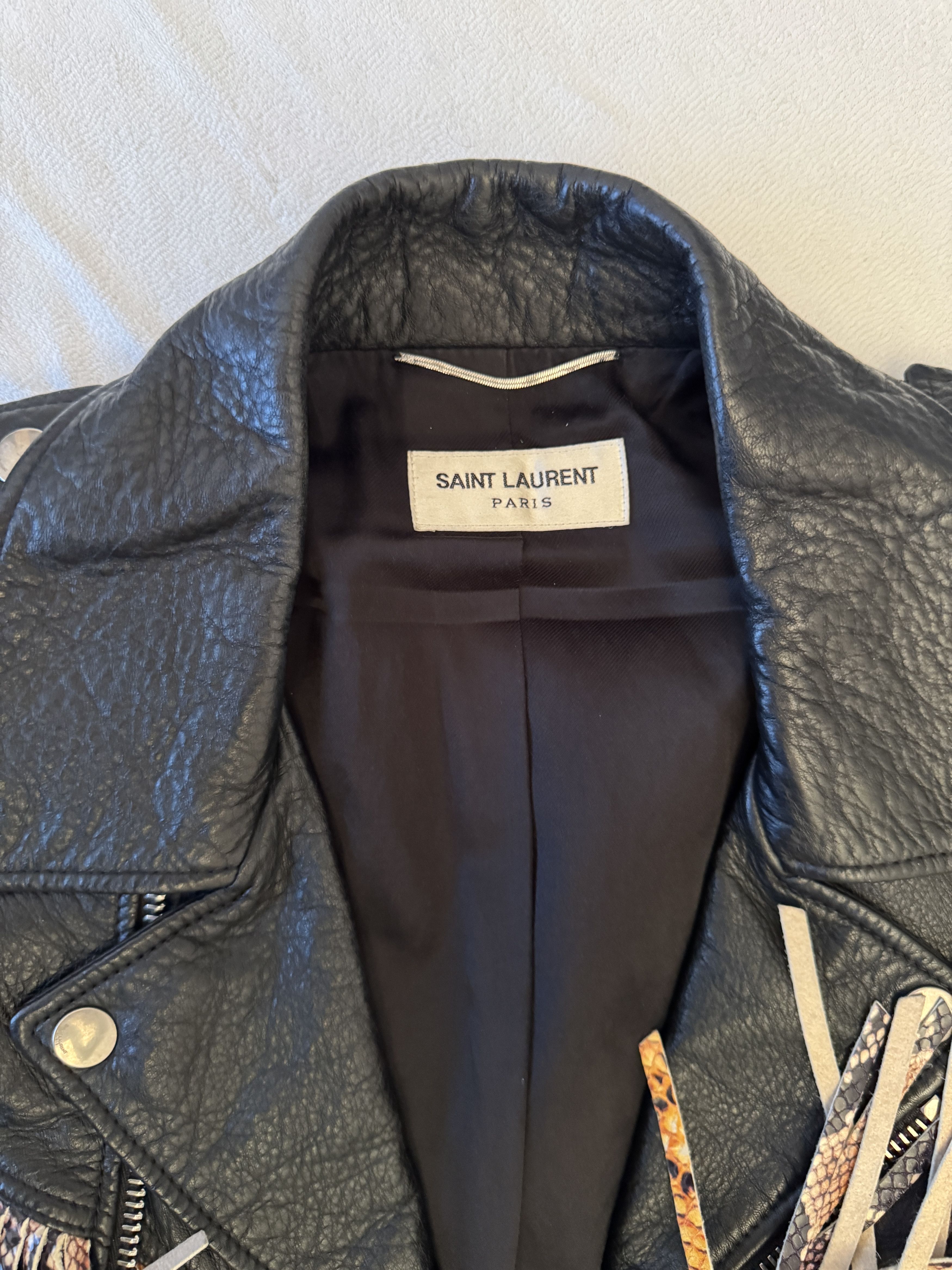 Saint Laurent Paris Saint Laurent SS16 Fringed Python Leather Jacket Surf Sound Size US S / EU 44-46 / 1 - 10 Thumbnail