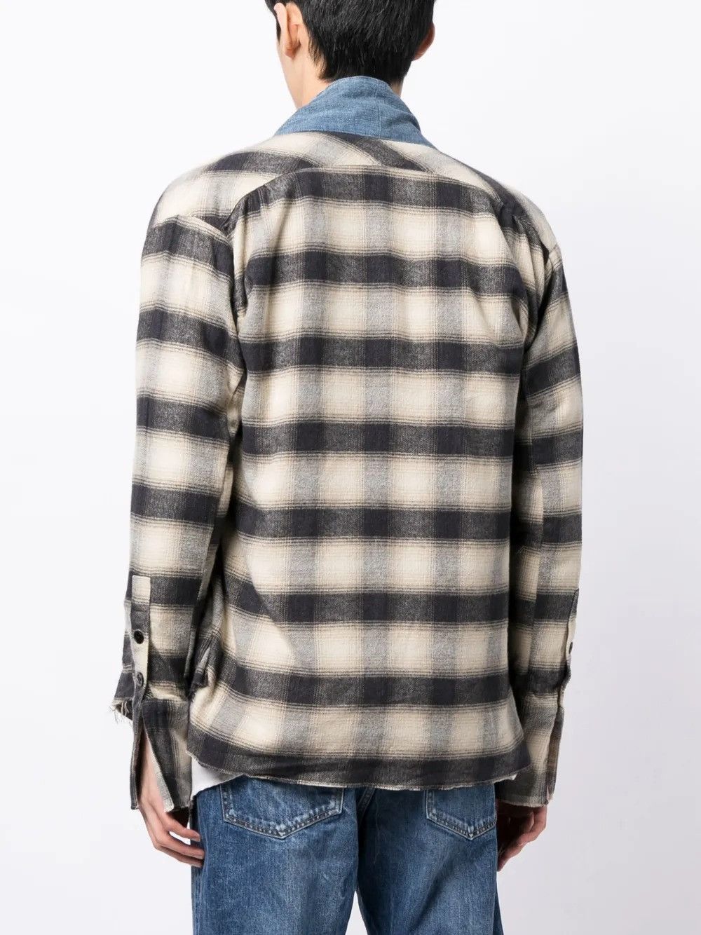 Greg Lauren $1k Greg Lauren Beige Plaid GL1 Kimono Jacket Size US XS / EU 42 / 0 - 6 Thumbnail