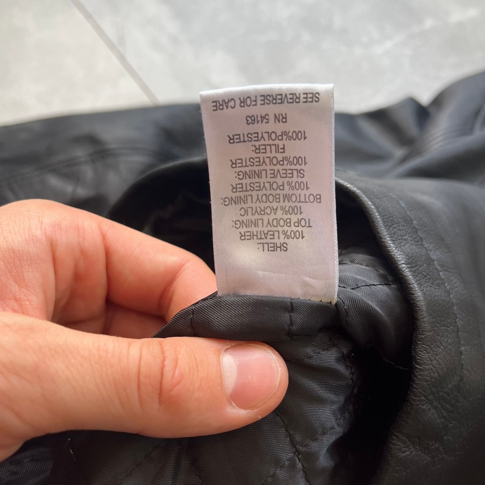 Calvin Klein Calvin Klein Black Leather Moto Jacket – Size L Size US L / EU 52-54 / 3 - 7 Thumbnail