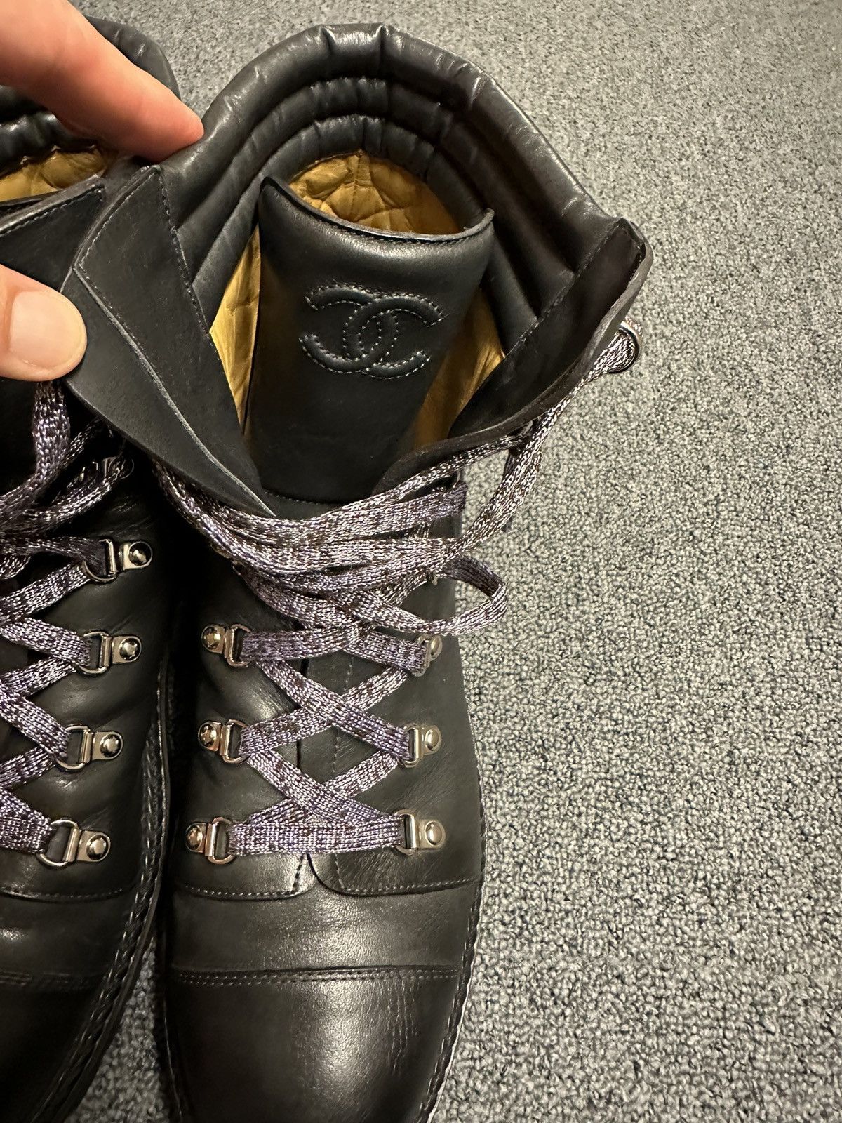 Chanel Chanel Calfskin Ankle Combat Boots Size US 12 / EU 45 - 11 Thumbnail