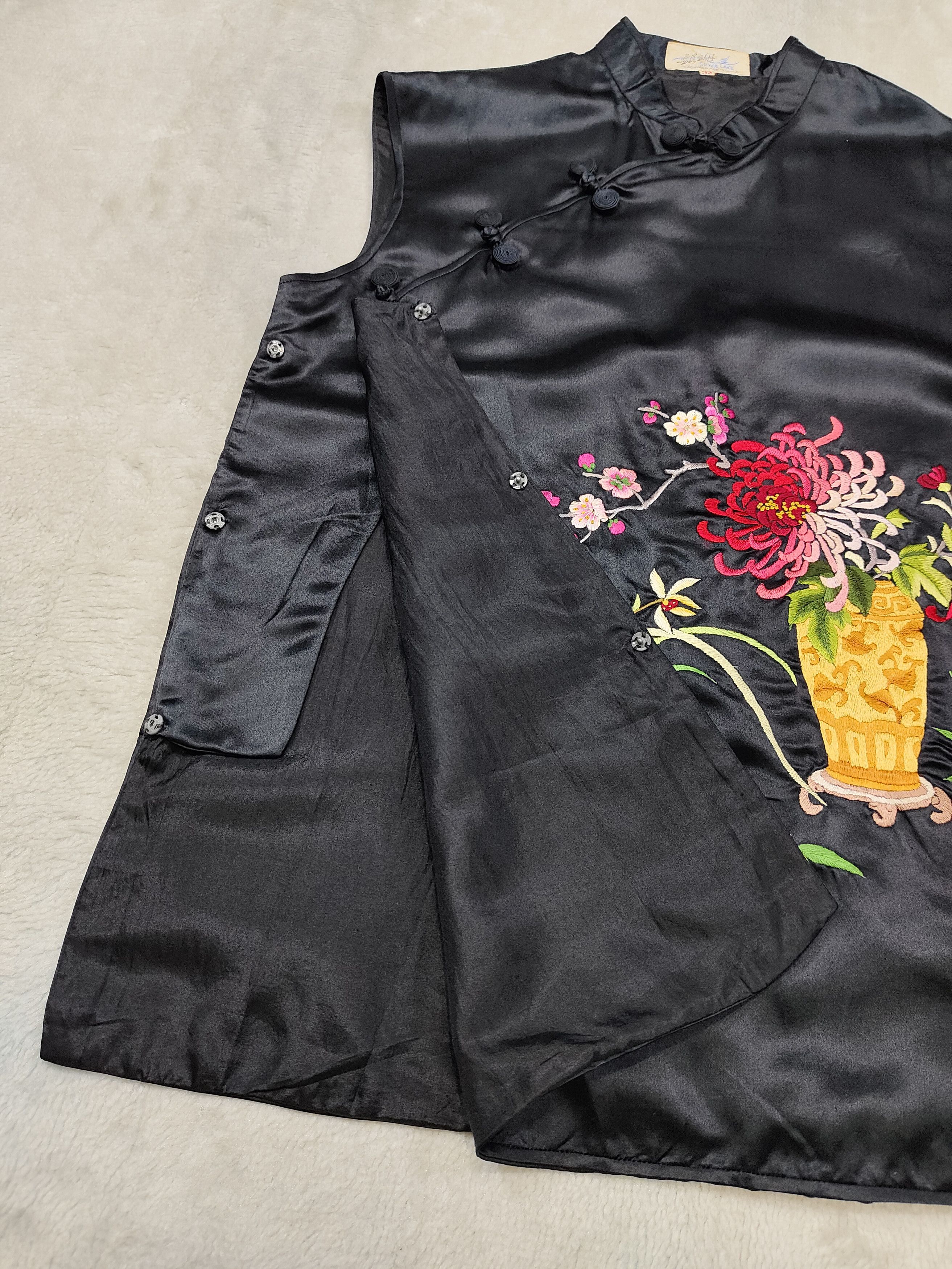 Vintage 90s Silver Lake Oriental Embroidered Cheongsam Blouse Size S / US 4 / IT 40 - 6 Thumbnail