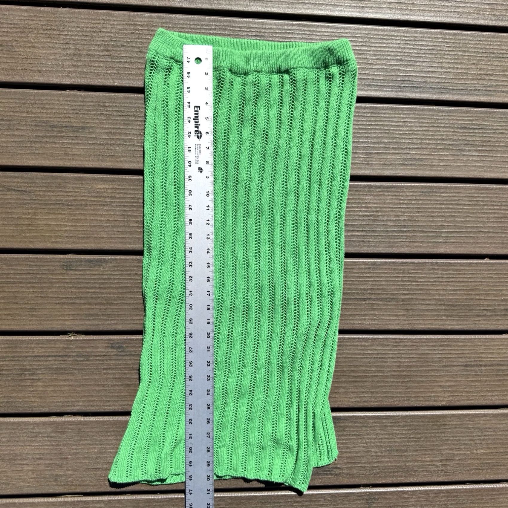 Vintage Freshman 1996 Skirt Midi Green Crochet Slit Lined Size L Womens Size 36" / US 14 / IT 50 - 6 Thumbnail