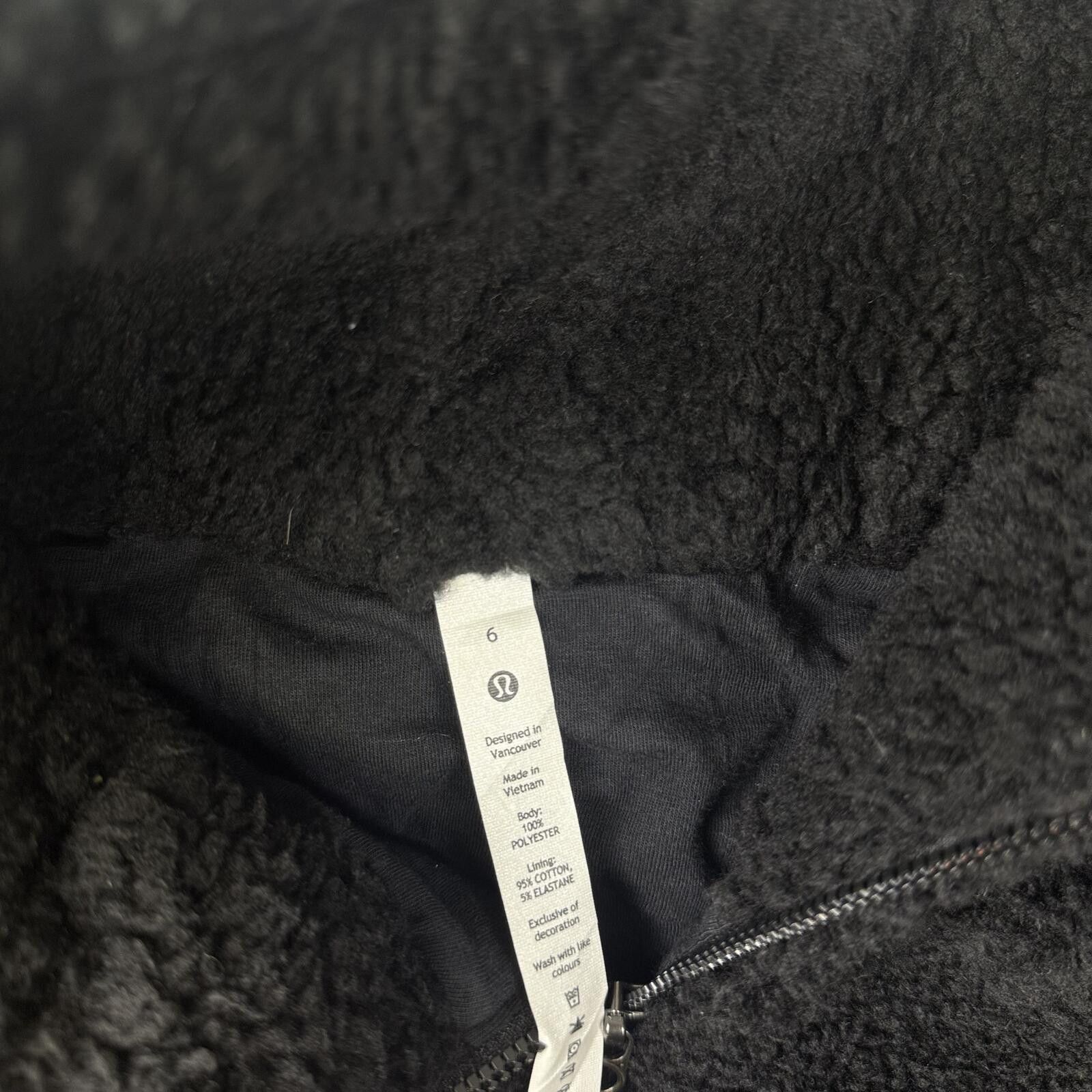 Branded Leather Lululemon Ultra Soft Black Sherpa Fleece Jacket Size ONE SIZE - 3 Thumbnail