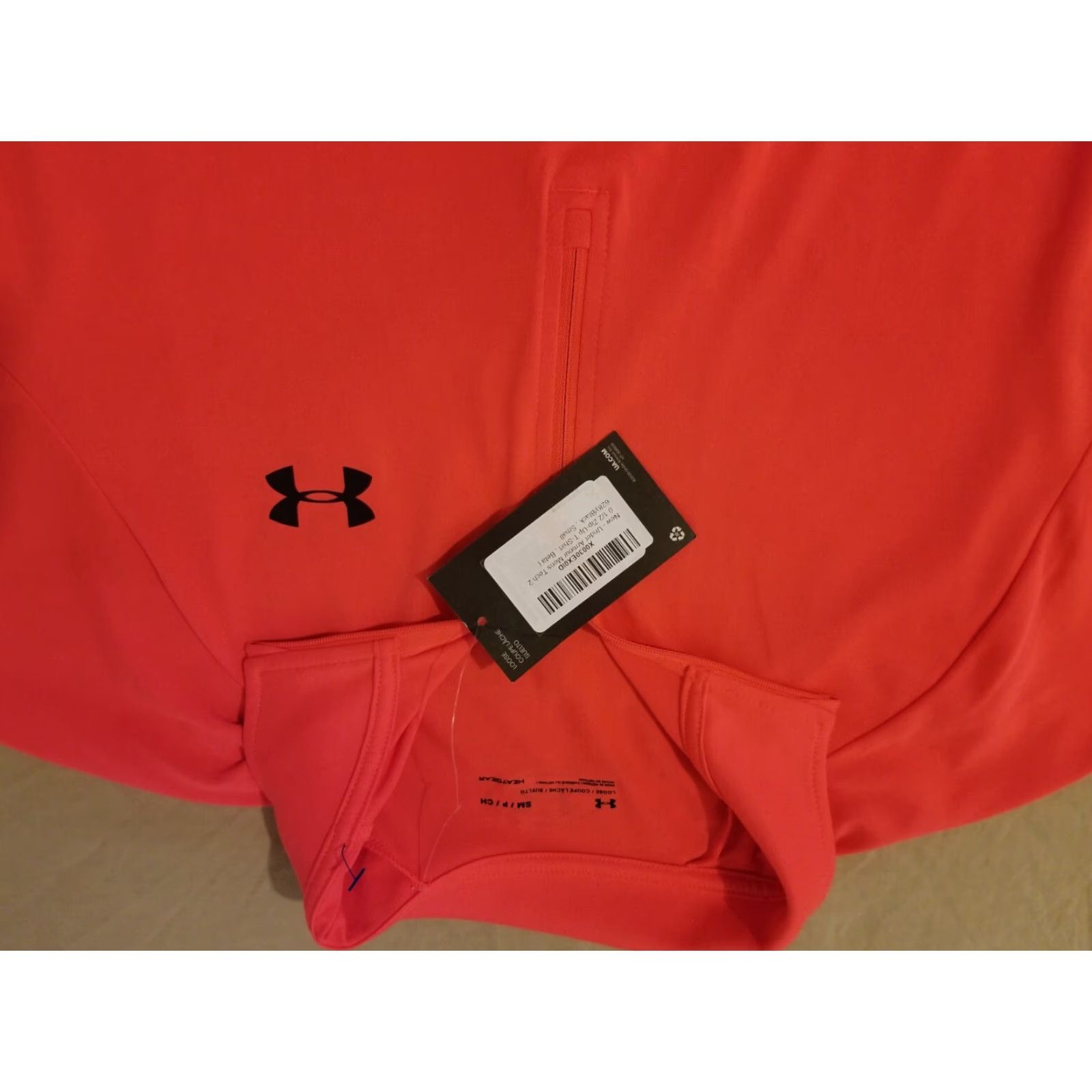 Under Armour Under Armour Shirt S Small Orange Long Sleeve Zip Athletic Mens Size US S / EU 44-46 / 1 - 2 Thumbnail