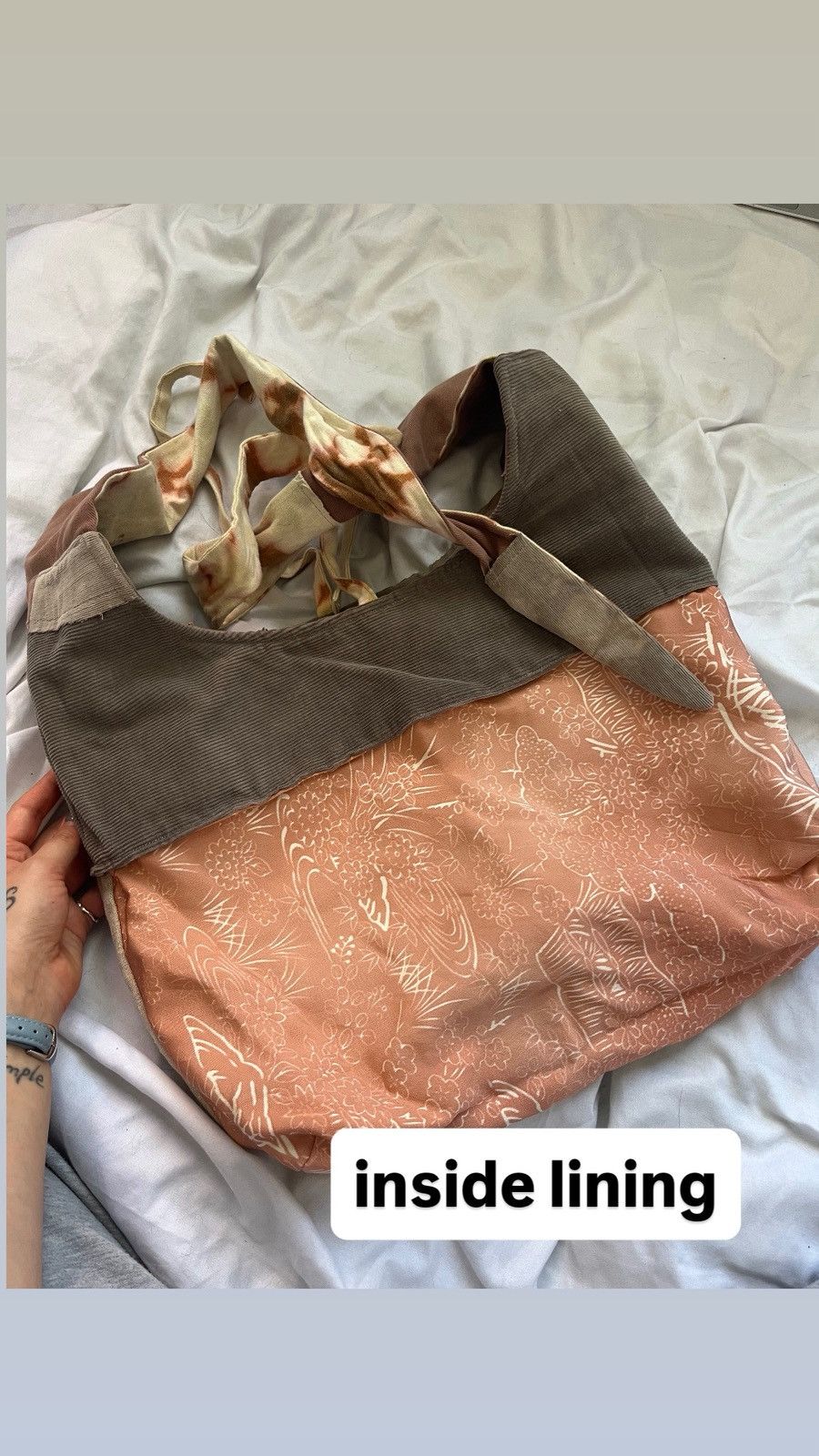 Handmade Handcrafted patchwork tote bag made from repurposed denim Size ONE SIZE - 5 Thumbnail
