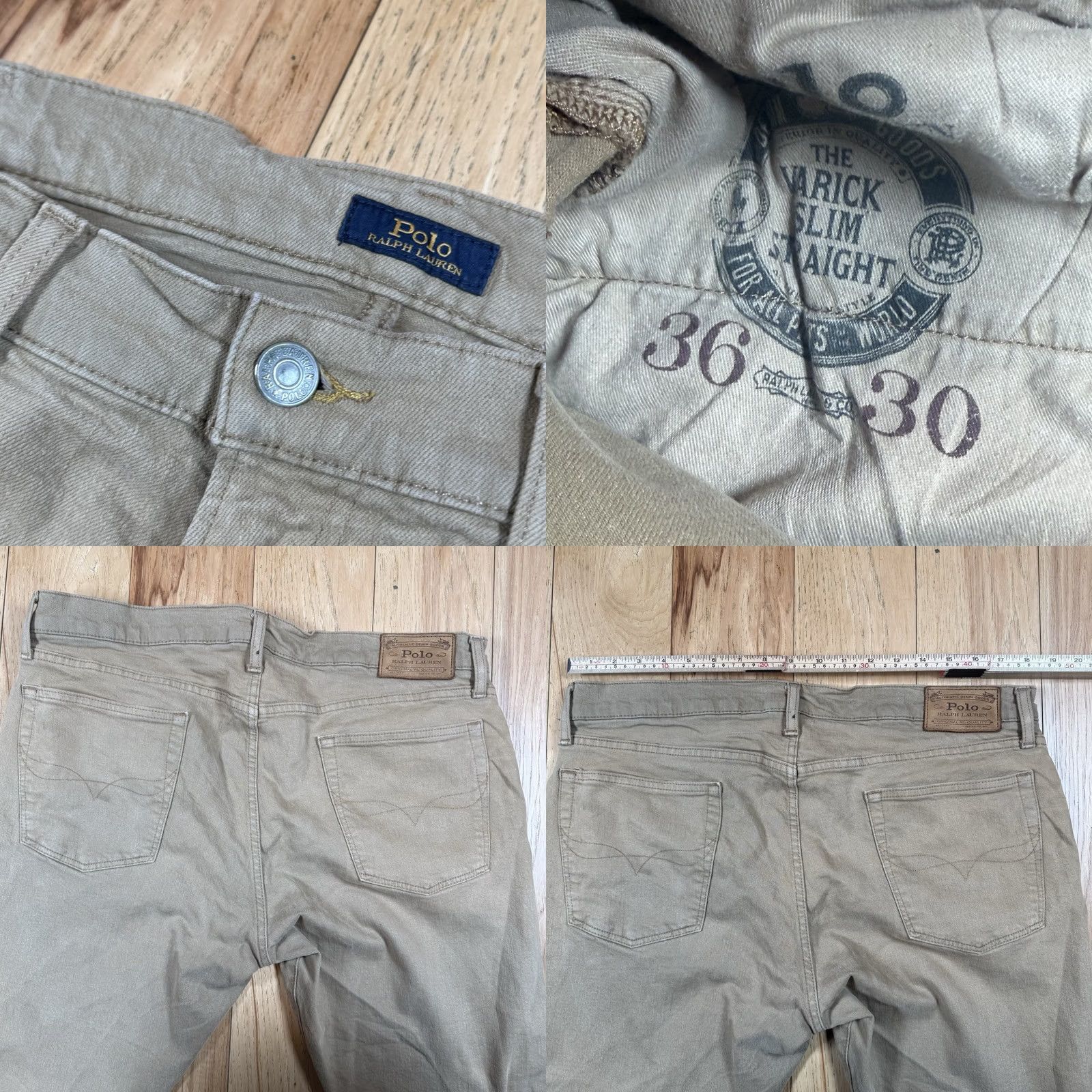Polo Ralph Lauren Polo Ralph Lauren Jeans Slim Straight 36x30 Mens Khaki Brown Brown Varick Slim Straight 36 Inseam 30 Mens Jeans Size US M / EU 48-50 / 2 - 8 Thumbnail