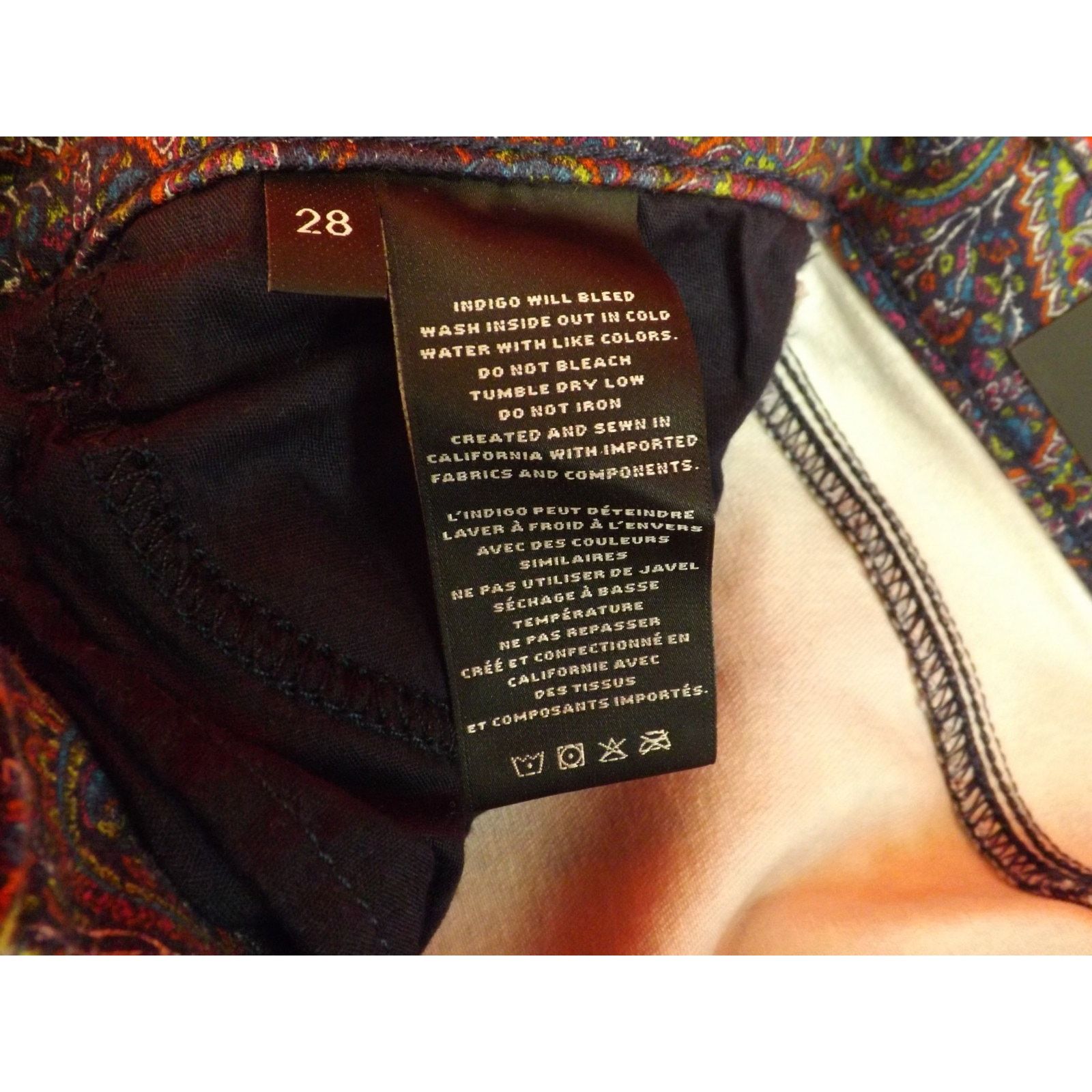 J Brand J BRAND MULTI COLOR ECLIPSE PAISLEY SKINNY MID RISE JEANS 28 Size 28" / US 6 / IT 42 - 8 Thumbnail