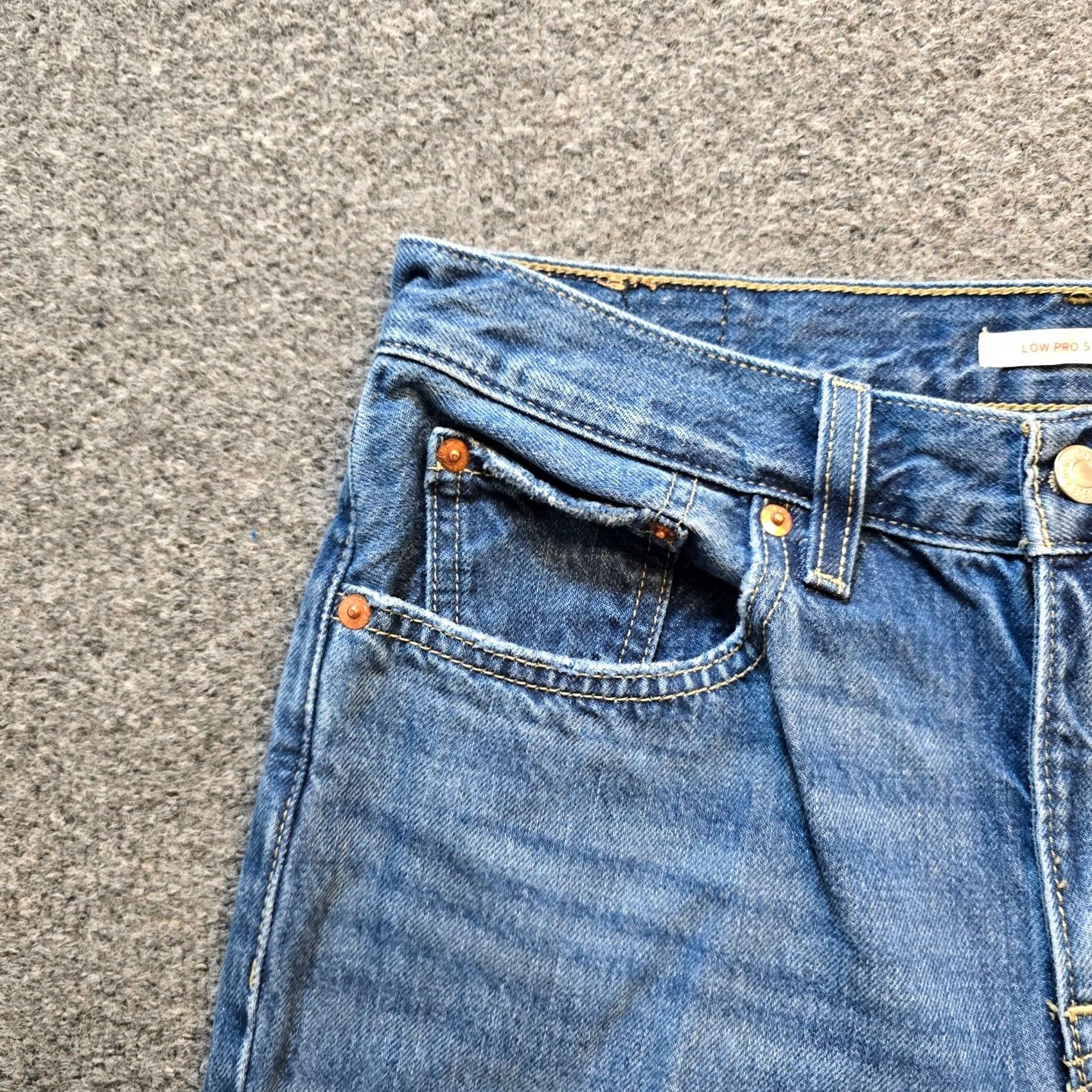 Levi's Levi's Jeans Womens Size 27 Blue Low Pro Straight Leg Distressed Casual Capsule Jeans Size 27" / US 4 / IT 40 - 3 Thumbnail