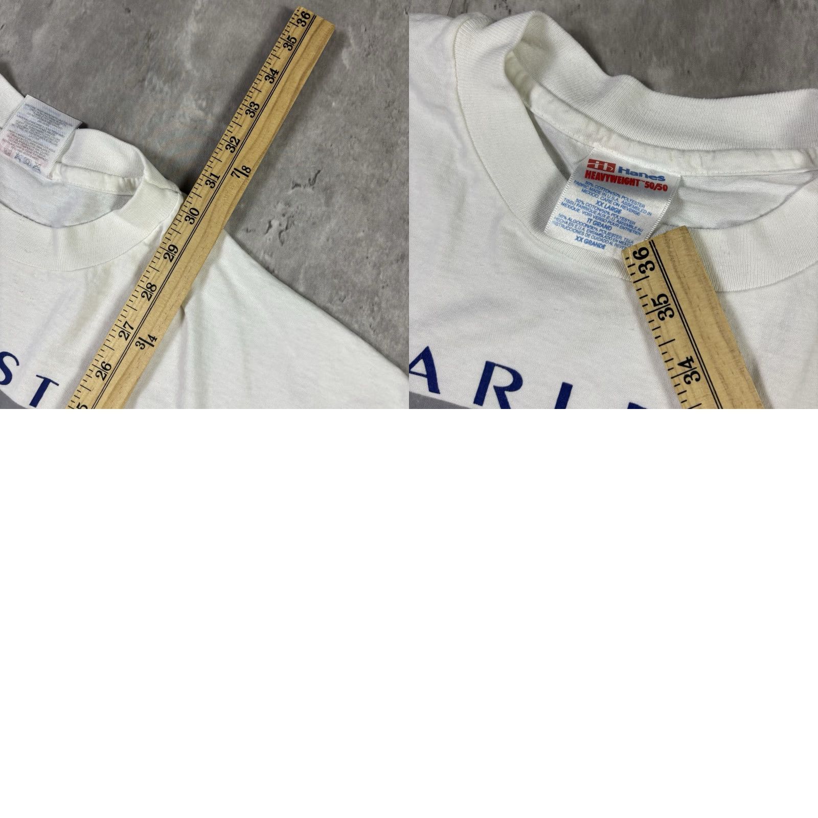Hanes VINTAGE Charleston North Carolina Sailing Art T Shirt White Single Stitch sz 2XL Size US XXL / EU 58 / 5 - 8 Thumbnail
