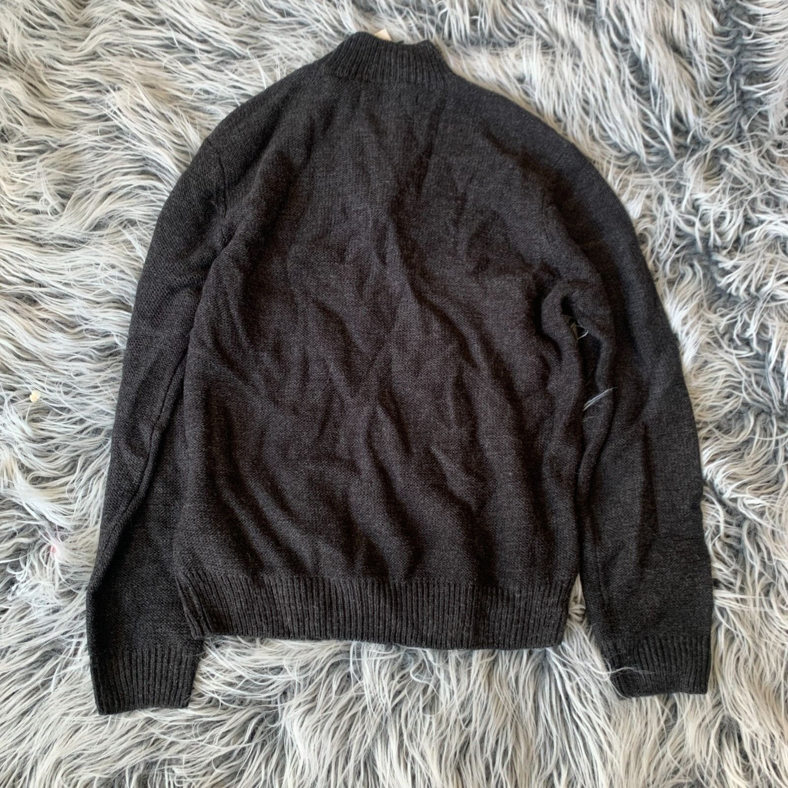 Perry Ellis Perry Ellis Mens Quarter Zip Sweater Size L Soft Cable Knit Size US L / EU 52-54 / 3 - 6 Thumbnail