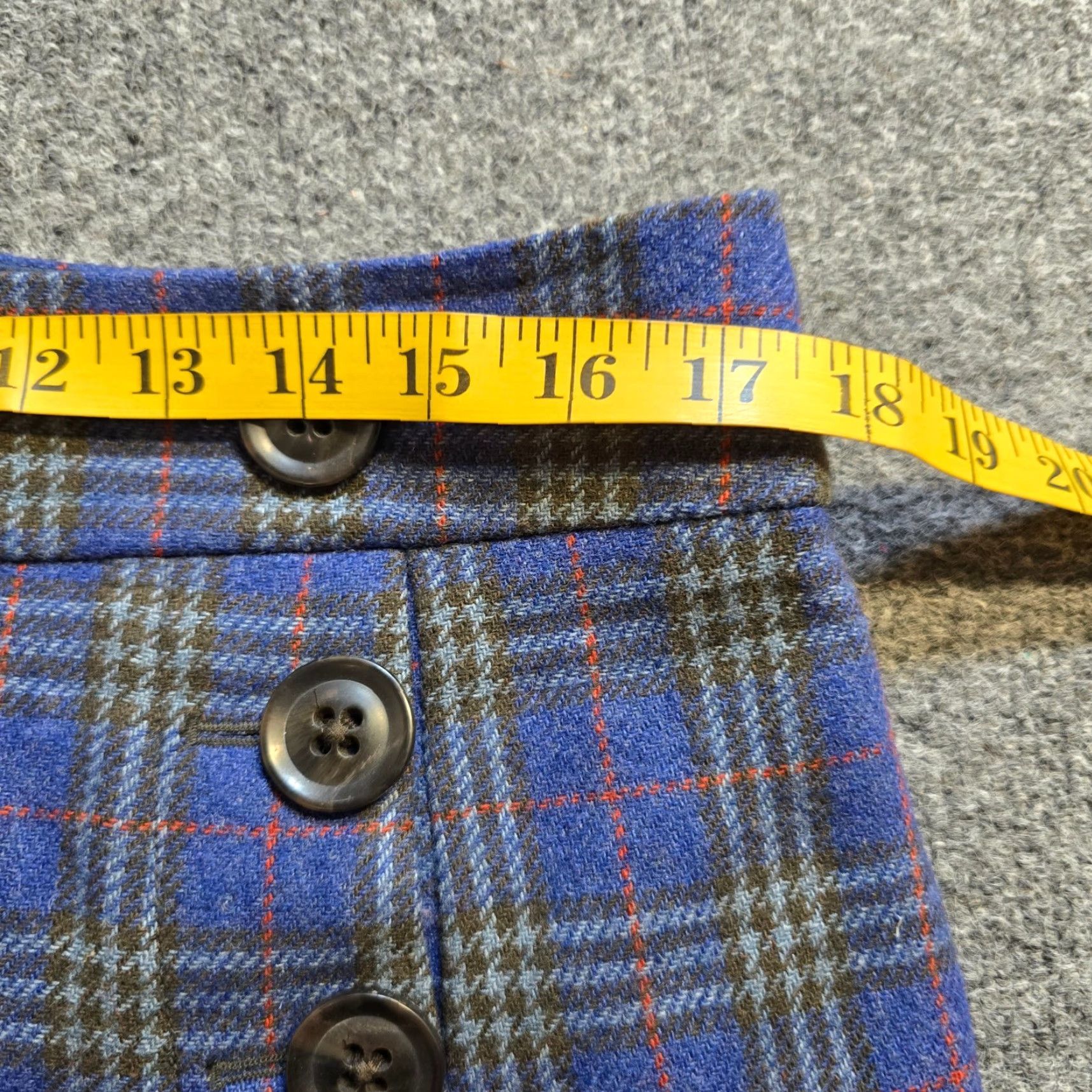 Gap Gap Skirt Women 10 Blue Wool Lined Plaid Button Mini Casual Preppy Size 32" / US 10 / IT 46 - 4 Thumbnail