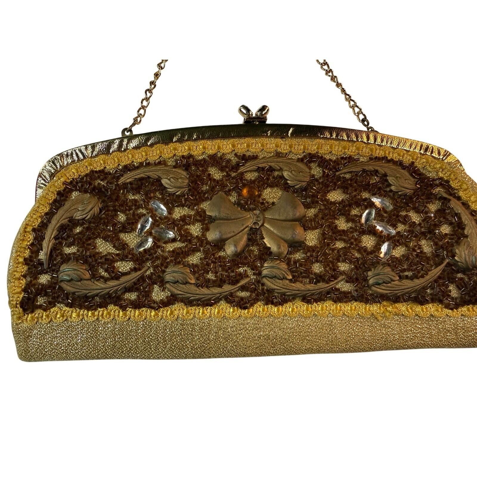 Other Vintage 1960s Gold Beaded Clutch Cadoro Evening Bag Retro Size ONE SIZE - 2 Thumbnail