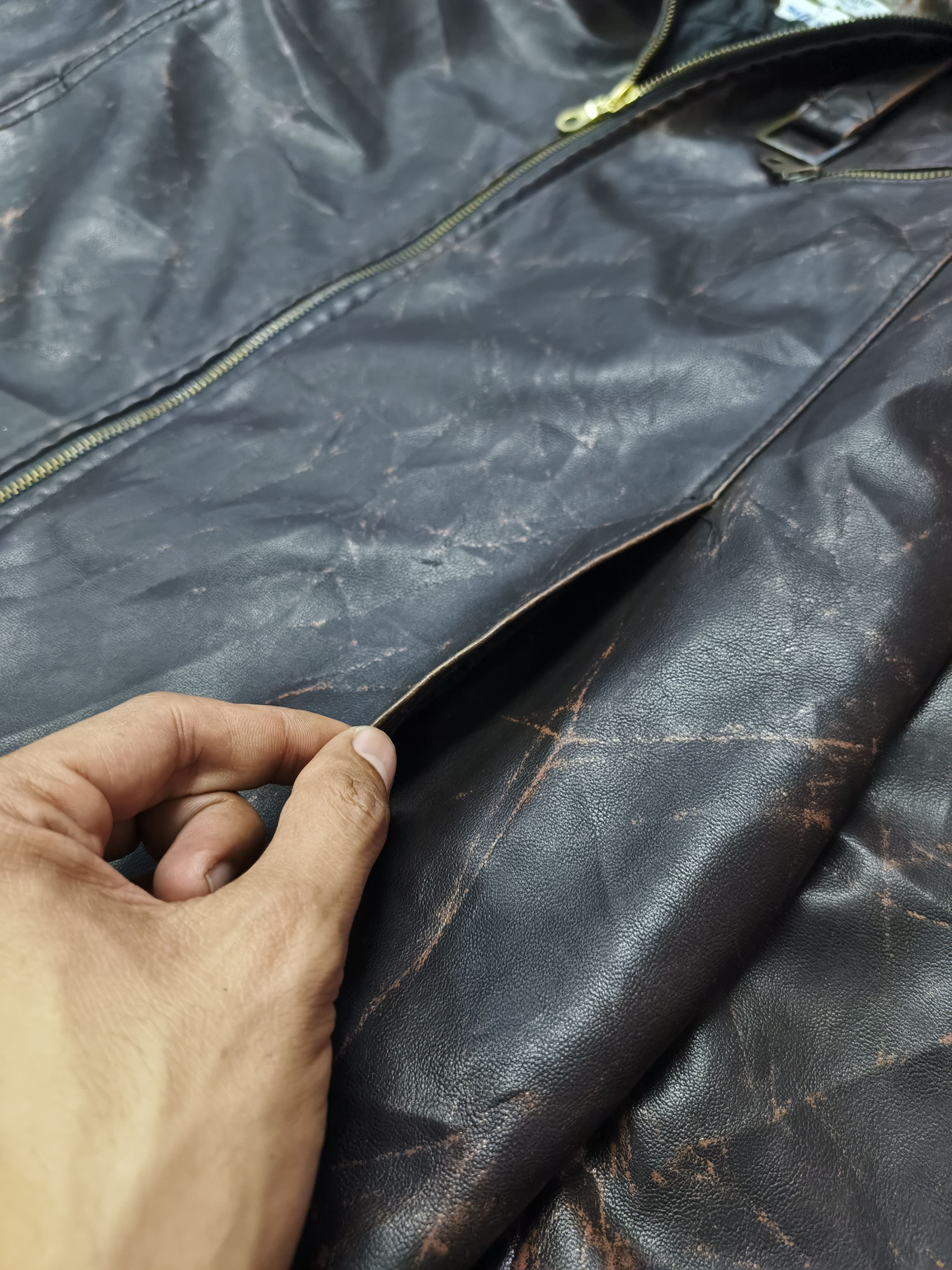 Japanese Brand RARE MITSUMINE X WOOLRICH LEATHER JACKET PUNK ROCK Size US L / EU 52-54 / 3 - 3 Thumbnail