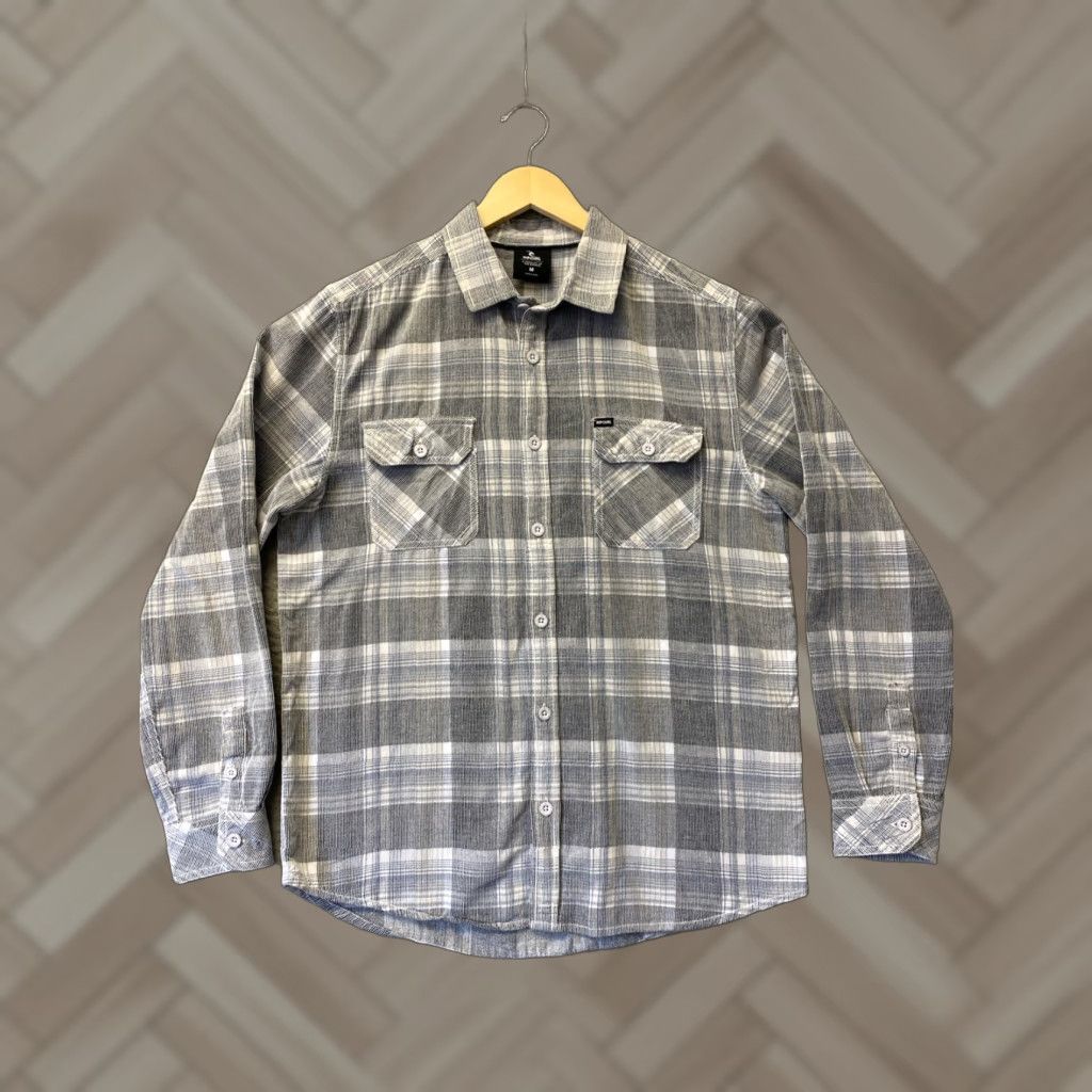 Rip Curl VINTAGE Rip Curl Shirt Corduroy Plaid Mens M Gray Long Sleeve Button-Up 90s Mens Size US M / EU 48-50 / 2 - 1 Thumbnail