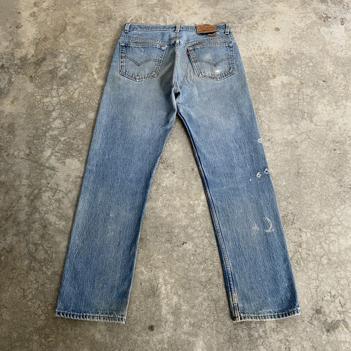 Levi's Vintage Levis 501 Faded Stonewashed Blue Distressed Jeans Size US 32 / EU 48 - 10 Thumbnail