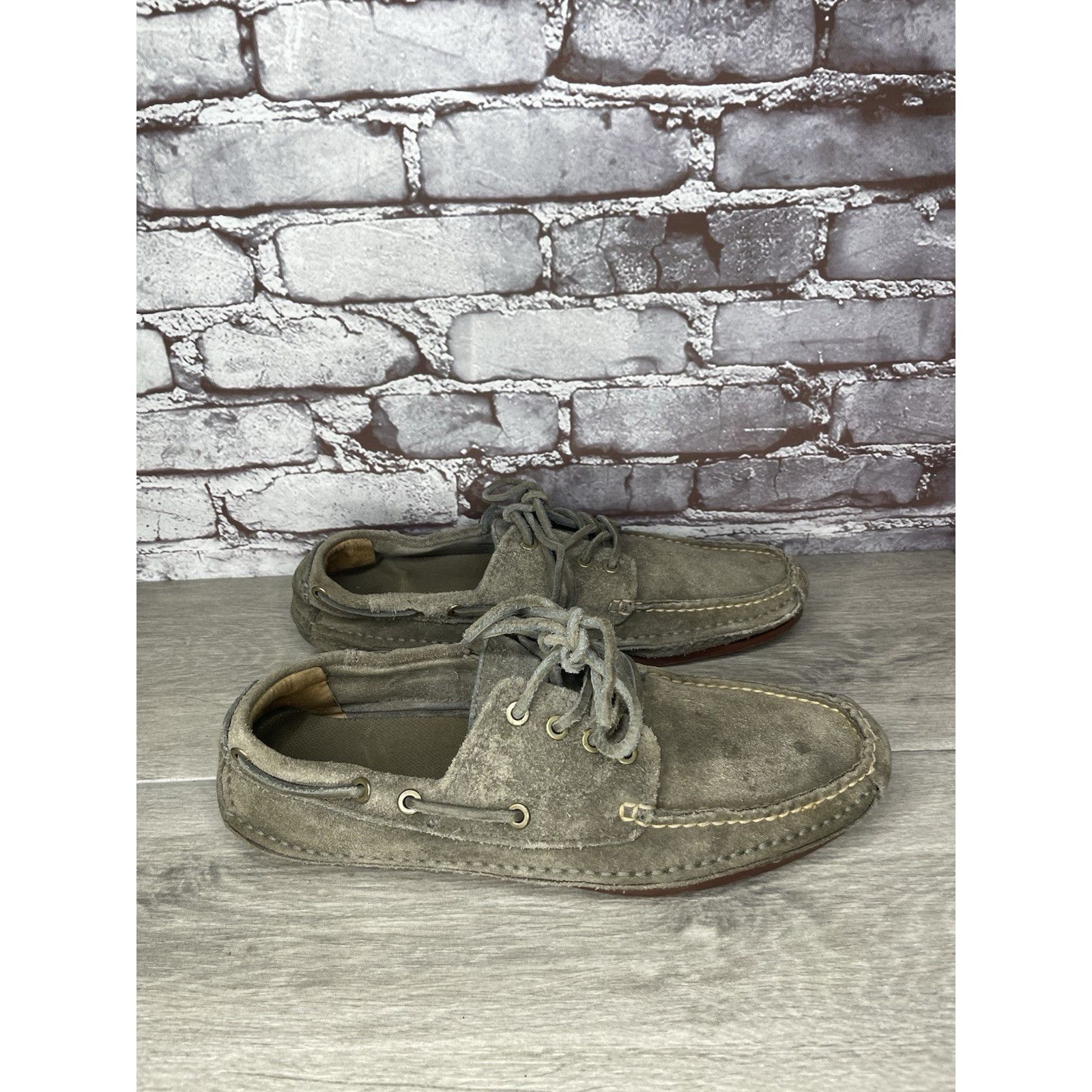 Frye FRYE Mason Tie Moc Camp Taupe Suede Leather Boat Shoes Men S Size US 12 / EU 45 - 11 Thumbnail