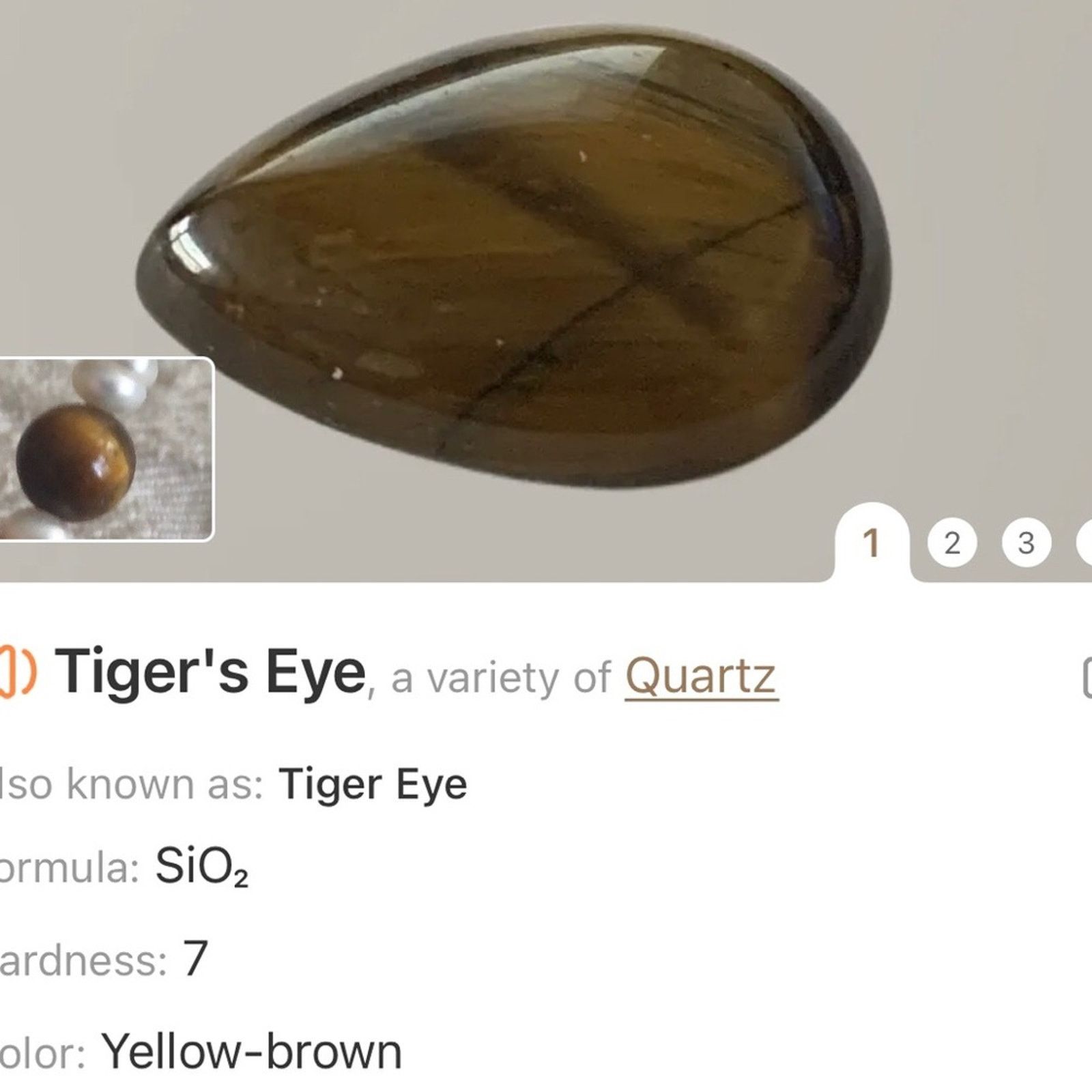 Vintage Vintage genuine tiger eye faux pearl dangle earrings Size ONE SIZE - 5 Thumbnail
