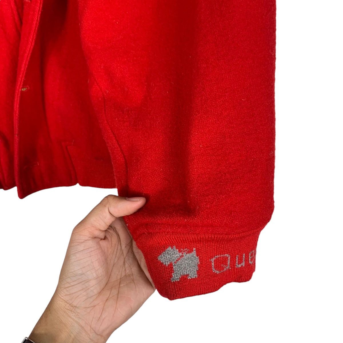 Japanese Brand QUEENS COURT Red Wool Bomber Jacket #0939-C42 Size US M / EU 48-50 / 2 - 13 Thumbnail