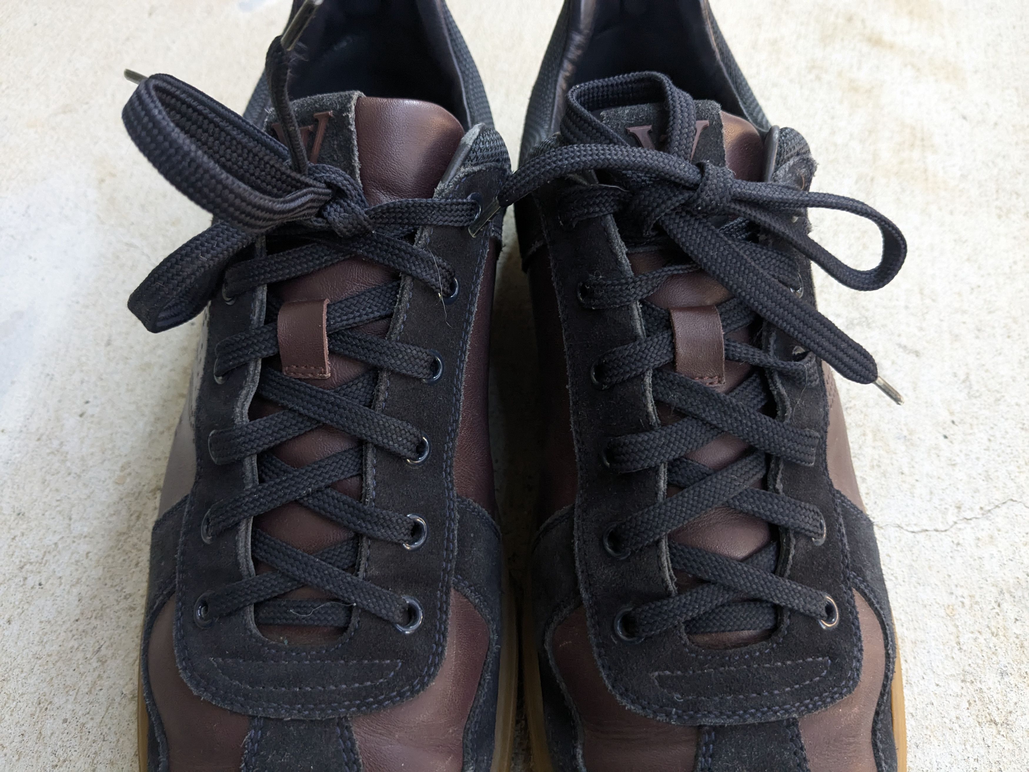 Louis Vuitton Louis Vuitton Sneakers Burgundy Black Suede Leather 9 Size US 9 / EU 42 - 3 Thumbnail