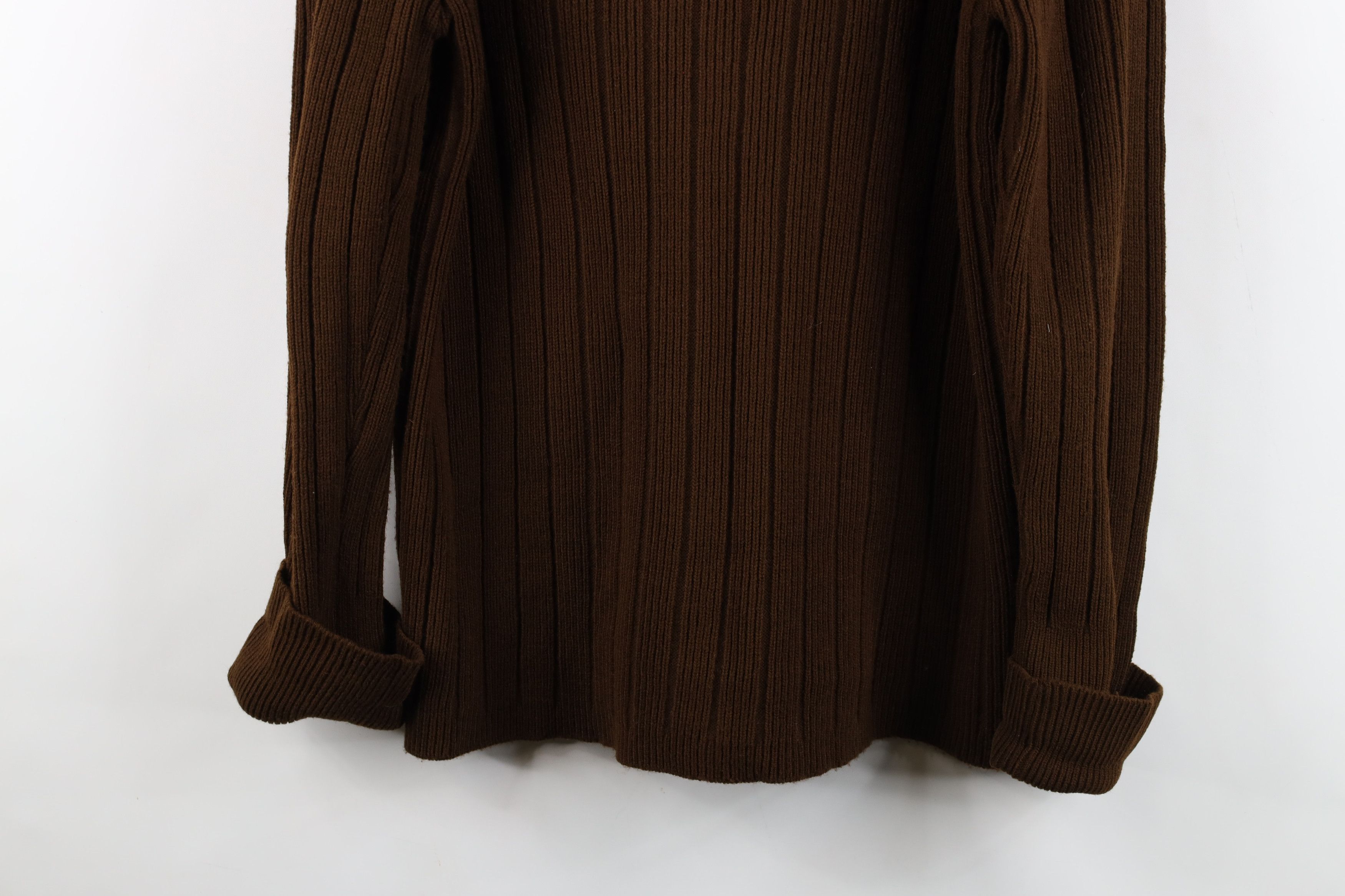 Vintage Vinage 60s 70s Streetwear Ribbed Knit Cardigan Sweater Brown Size L / US 10 / IT 46 - 12 Thumbnail