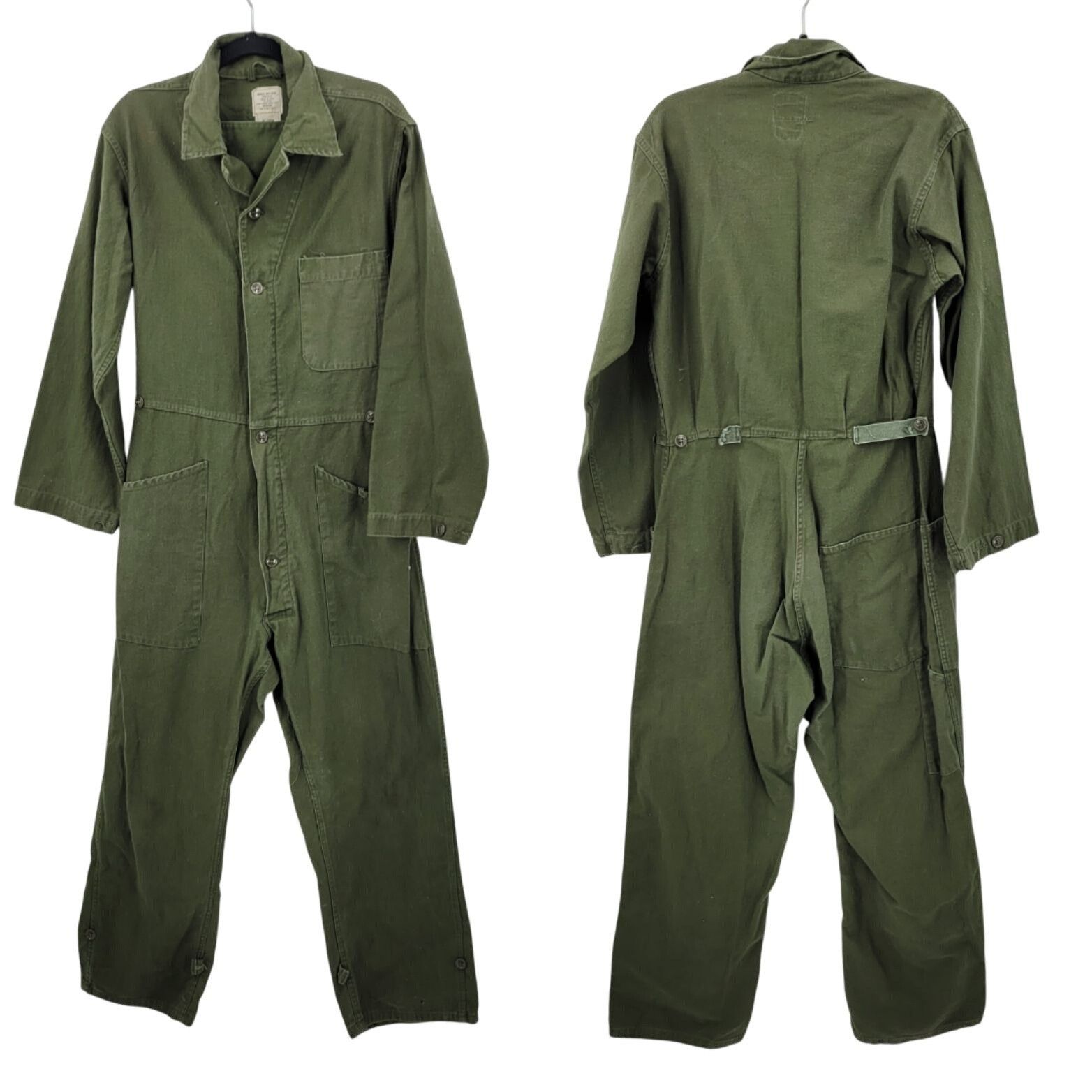 Vintage Vintage US Army OG-107 Cotton Sateen Coveralls M Army Green Size US 36 / EU 52 - 1 Thumbnail