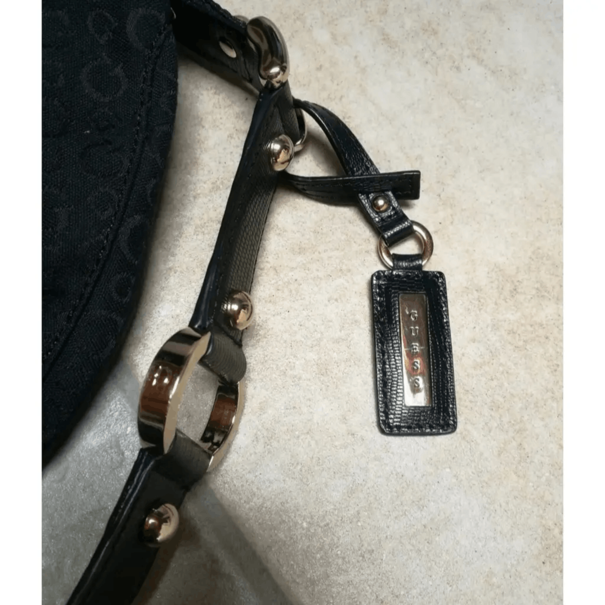 Guess GUESS Monogram Shoulder Bag Black Silver Logo Size ONE SIZE - 2 Thumbnail