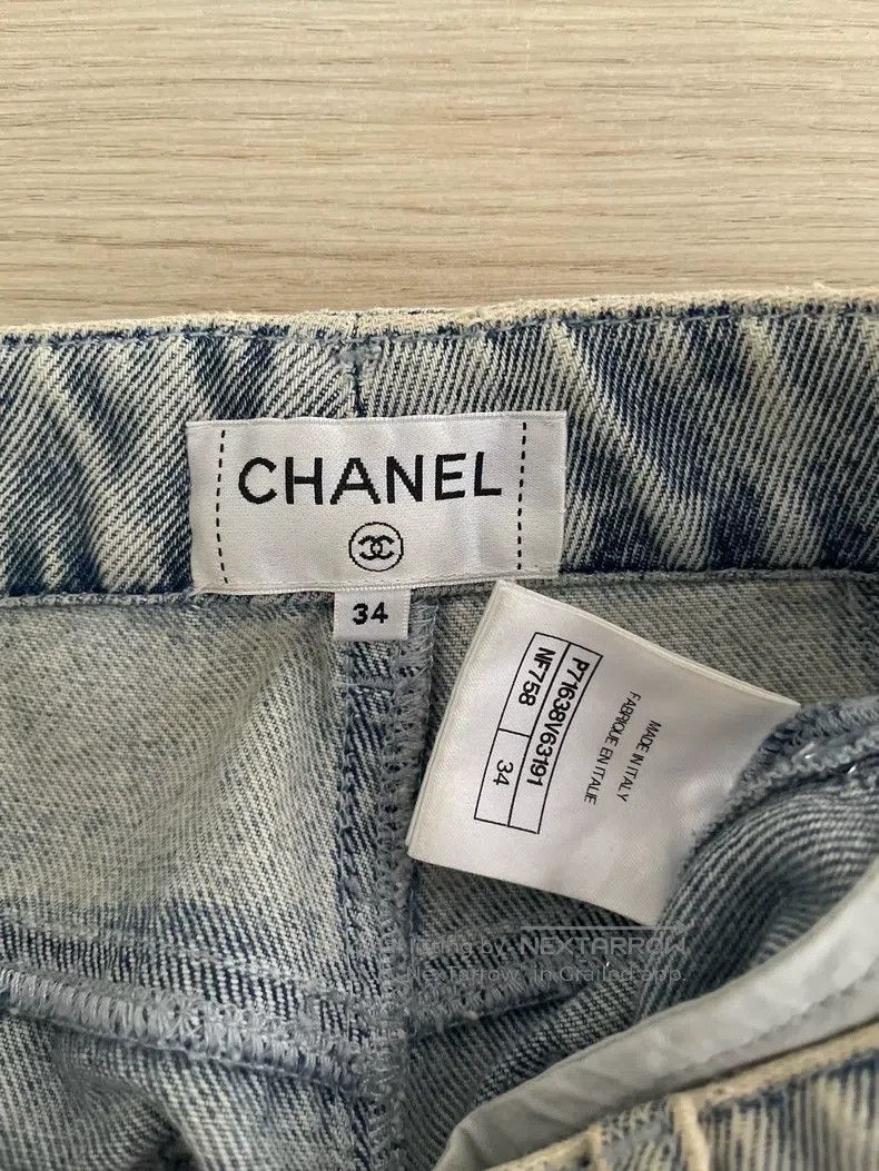 Chanel Chanel 21k light blue logo high-waisted jeans radish pants Size 42" / US 20 - 3 Thumbnail