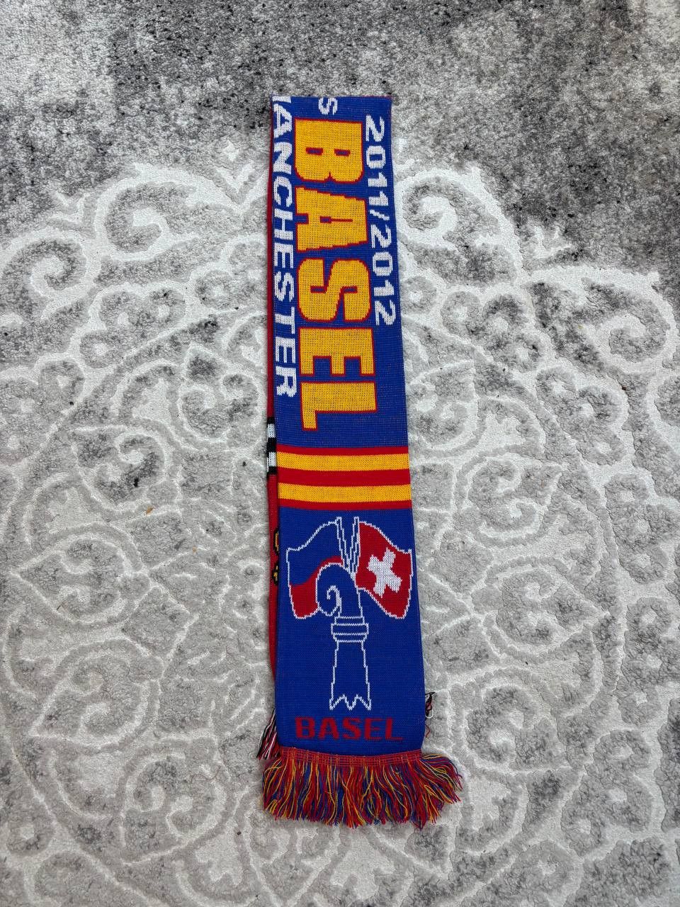 Vintage Man Utd vs FC Basel 2011/12 UCL Matchday Scarf 145x17cm Size ONE SIZE - 7 Thumbnail