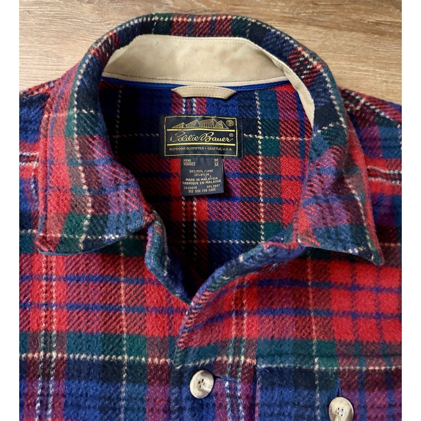 Eddie Bauer Vtg Eddie Bauer Jacket Tartan Wool Plaid Button Barn Coat Size M / US 6-8 / IT 42-44 - 8 Thumbnail