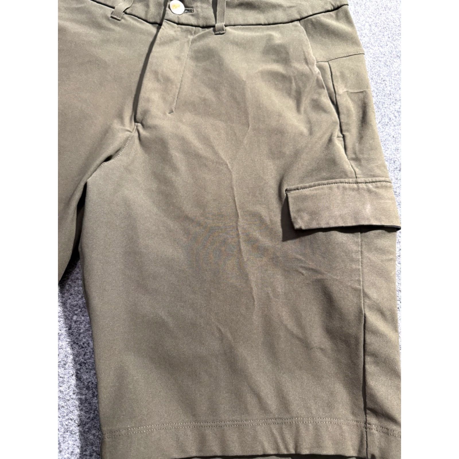 Lululemon Lululemon Cargo Shorts Size 31 Green 10" Stretch Warpstreme Athletic Flat Front Zip Pocket Mens Regular Size US 31 - 6 Thumbnail