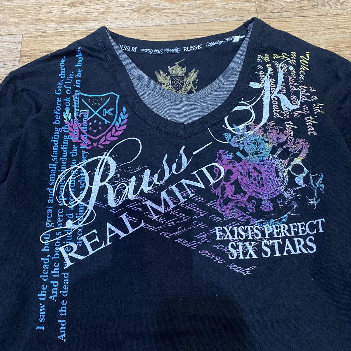 If Six Was Nine 2000s Russ-K Vkei Double Layer Poem Long Sleeve T-Shirt Size US M / EU 48-50 / 2 - 8 Thumbnail