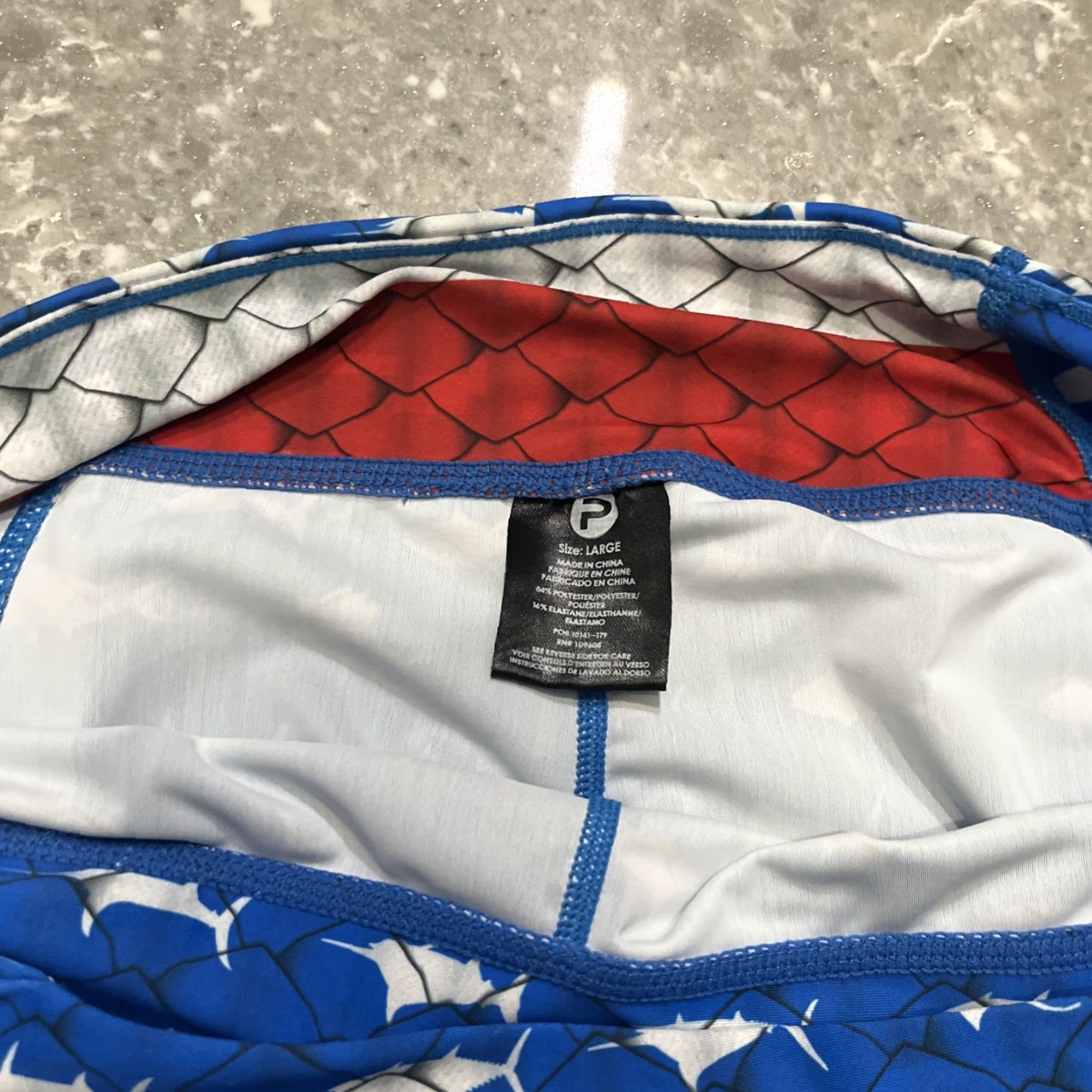 Vintage PELAGIC Leggings Women L Blue Fiji Americano Patriotic Fish UV Compression Activewear Pattern Oceanflex Pants Size 36" / US 14 / IT 50 - 2 Thumbnail
