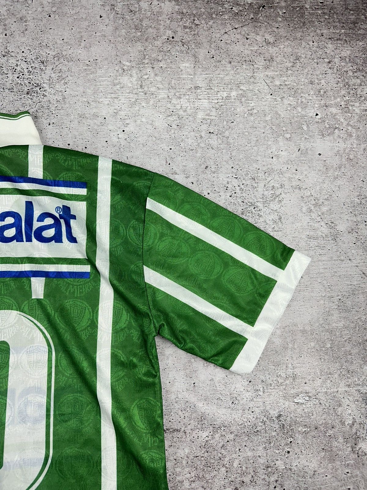 Vintage 1993/94 Rhumell Palmeiras #10 Match Worn Home Jersey Size US L / EU 52-54 / 3 - 17 Thumbnail