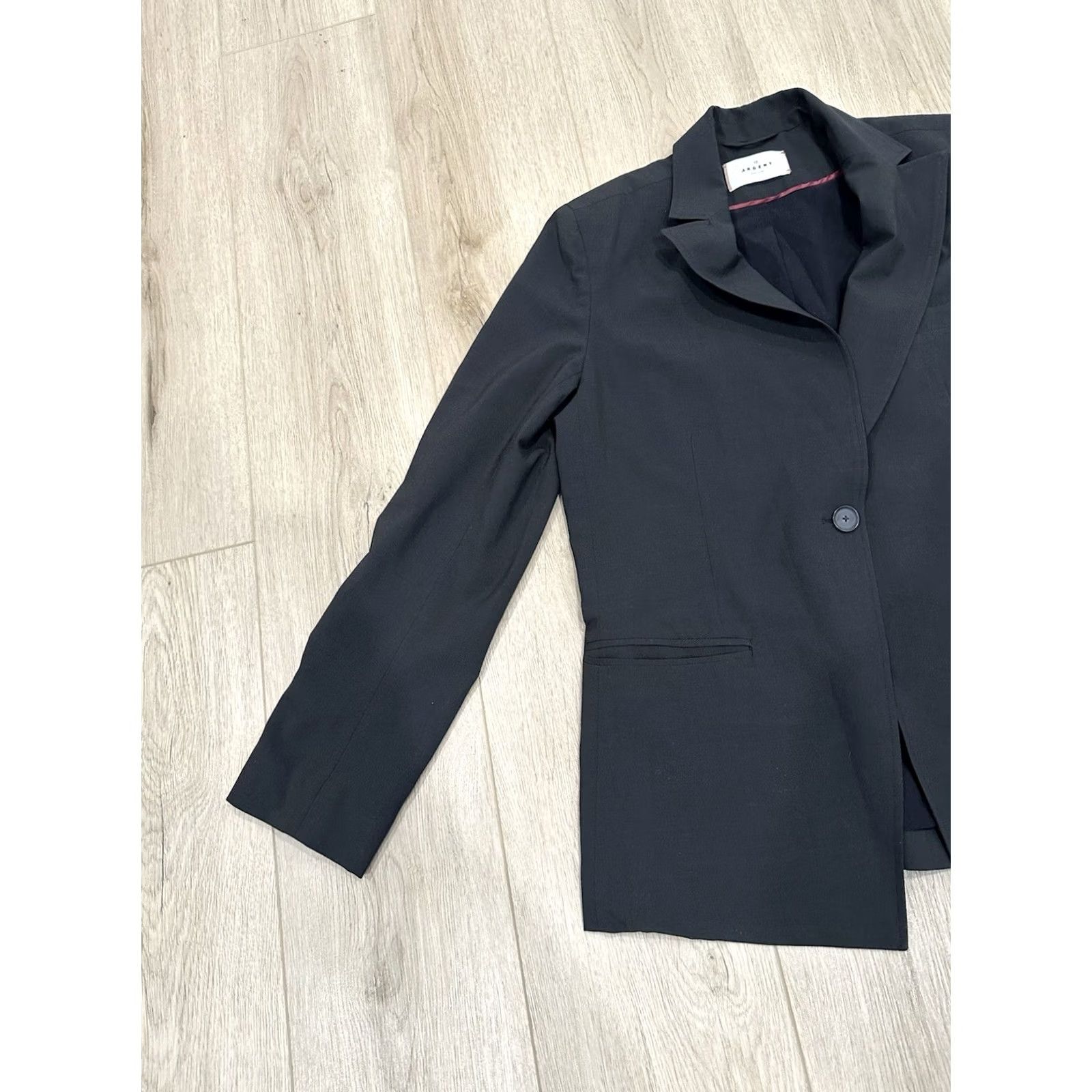 Vintage Argent Blazer Coat Jacket One-Button Black Wool Size 12 Women USA Dressy Casual Workwear Long Sleeve Size XL / US 12-14 / IT 48-50 - 4 Thumbnail