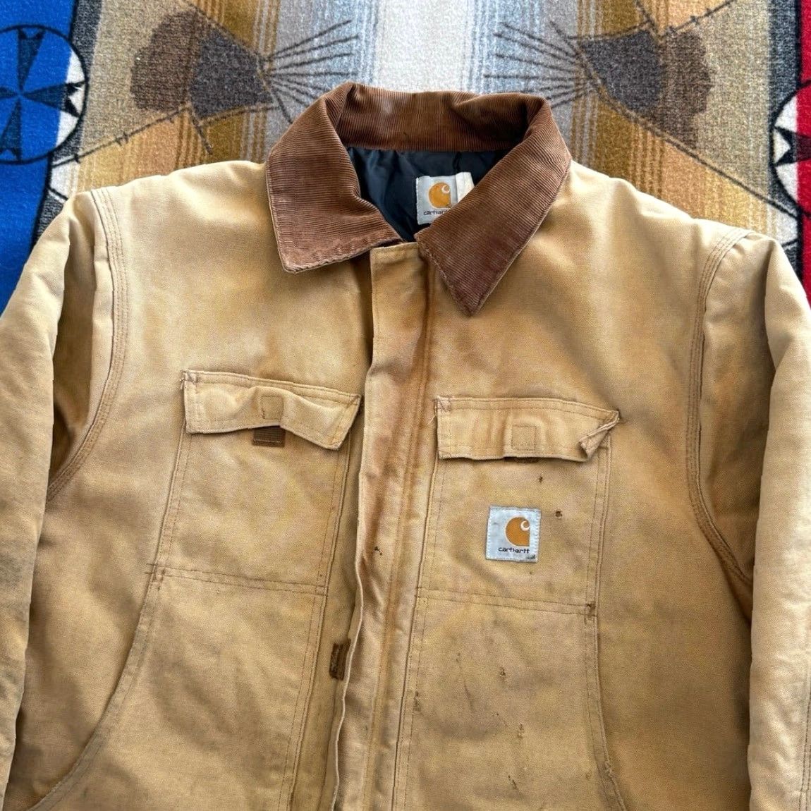 Carhartt VINTAGE Carhartt CQ186 Quilt Lined Chore Jacket Regular Size 50 Brown Distressed Workwear 90s Men Jacket Size US M / EU 48-50 / 2 - 6 Thumbnail