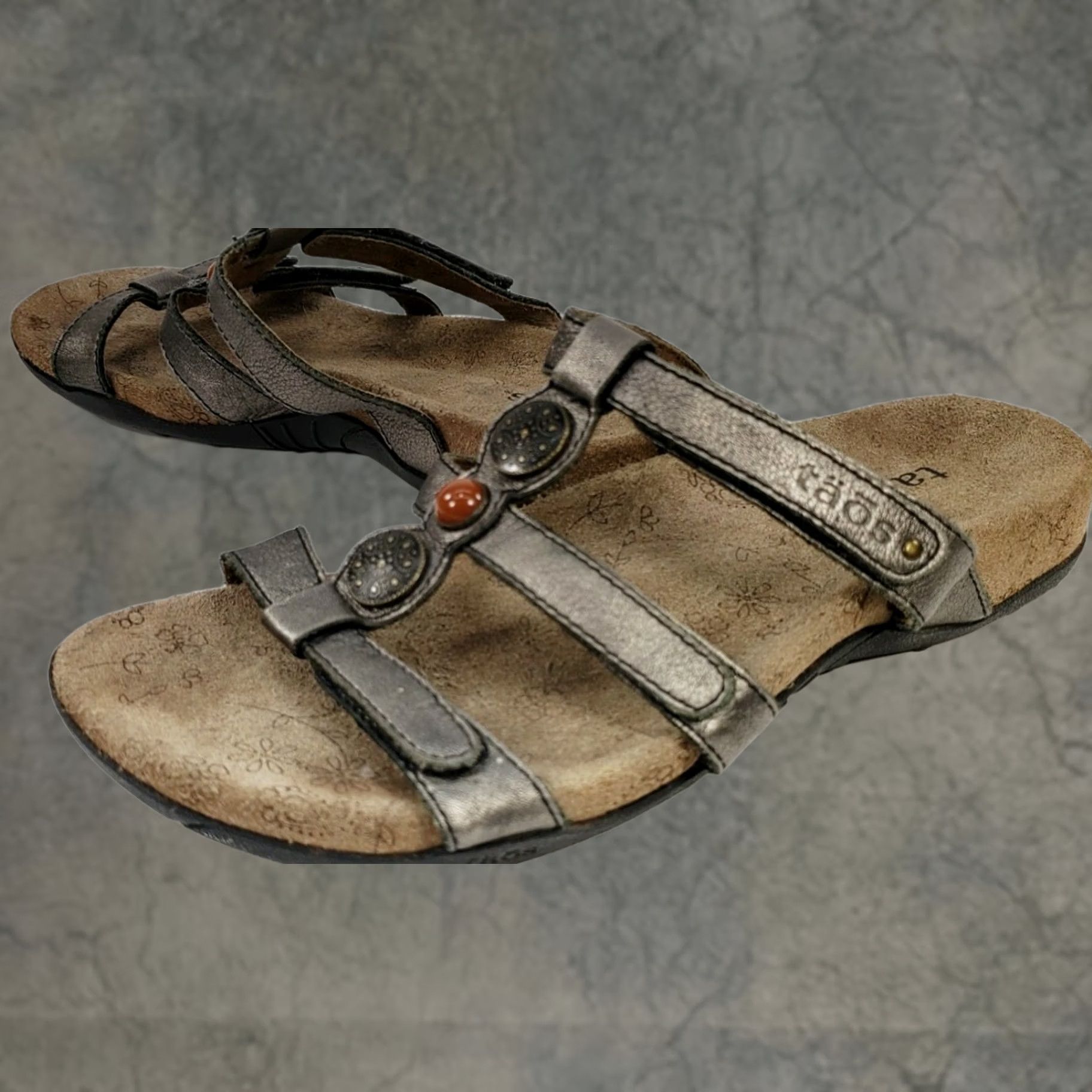 Taos Taos Treasure Women's Sandal Size 7M 37EU Bronze Medallions T-Strap Slide Sandal Size US 7 / IT 37 - 1 Thumbnail