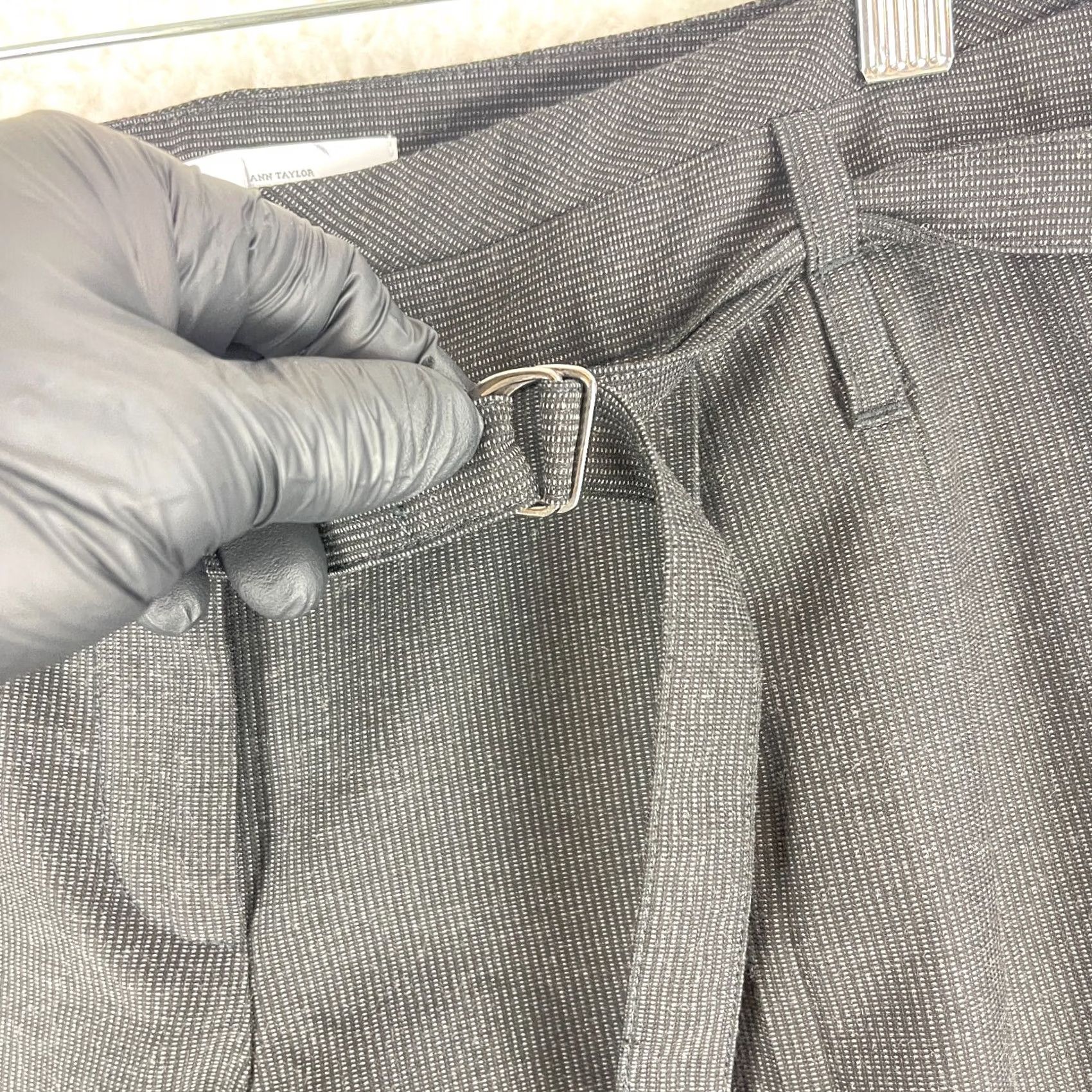 Ann Taylor Ann Taylor LOFT Marisa Pants Womens Size 8 Black Cropped Mid-Rise Pleated Belted Size 30" / US 8 / IT 44 - 5 Thumbnail