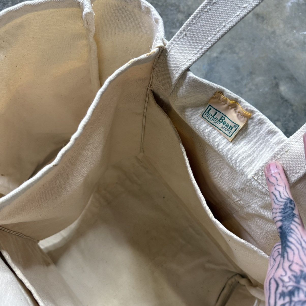 L.L. Bean vintage 80s llbean grean and white gardening tote bag Size ONE SIZE - 5 Thumbnail