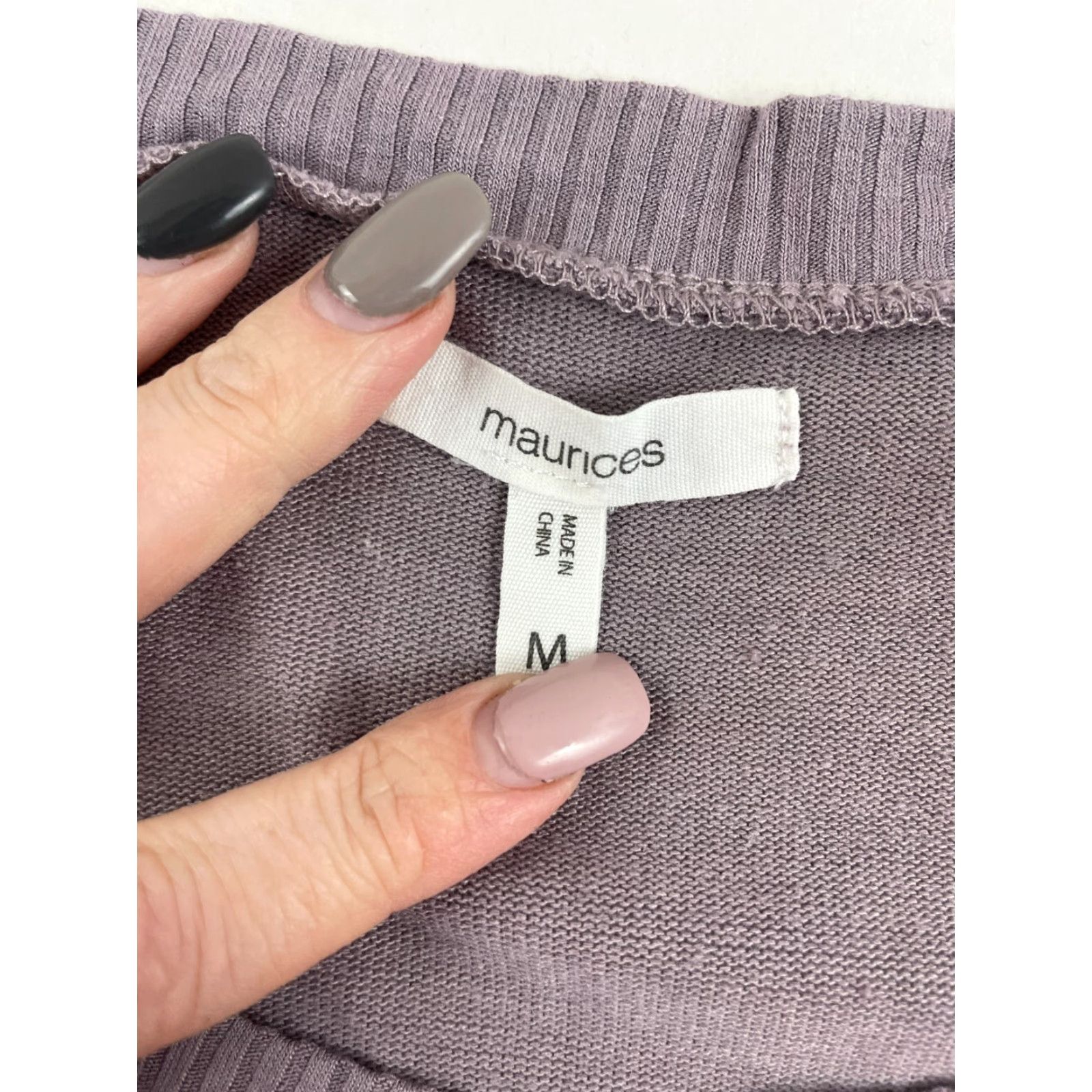 Vintage Maurices Sweater Women Medium Purple Studded Pullover Crew Neck Long Sleeve Knit Modern Solid Size M / US 6-8 / IT 42-44 - 6 Thumbnail