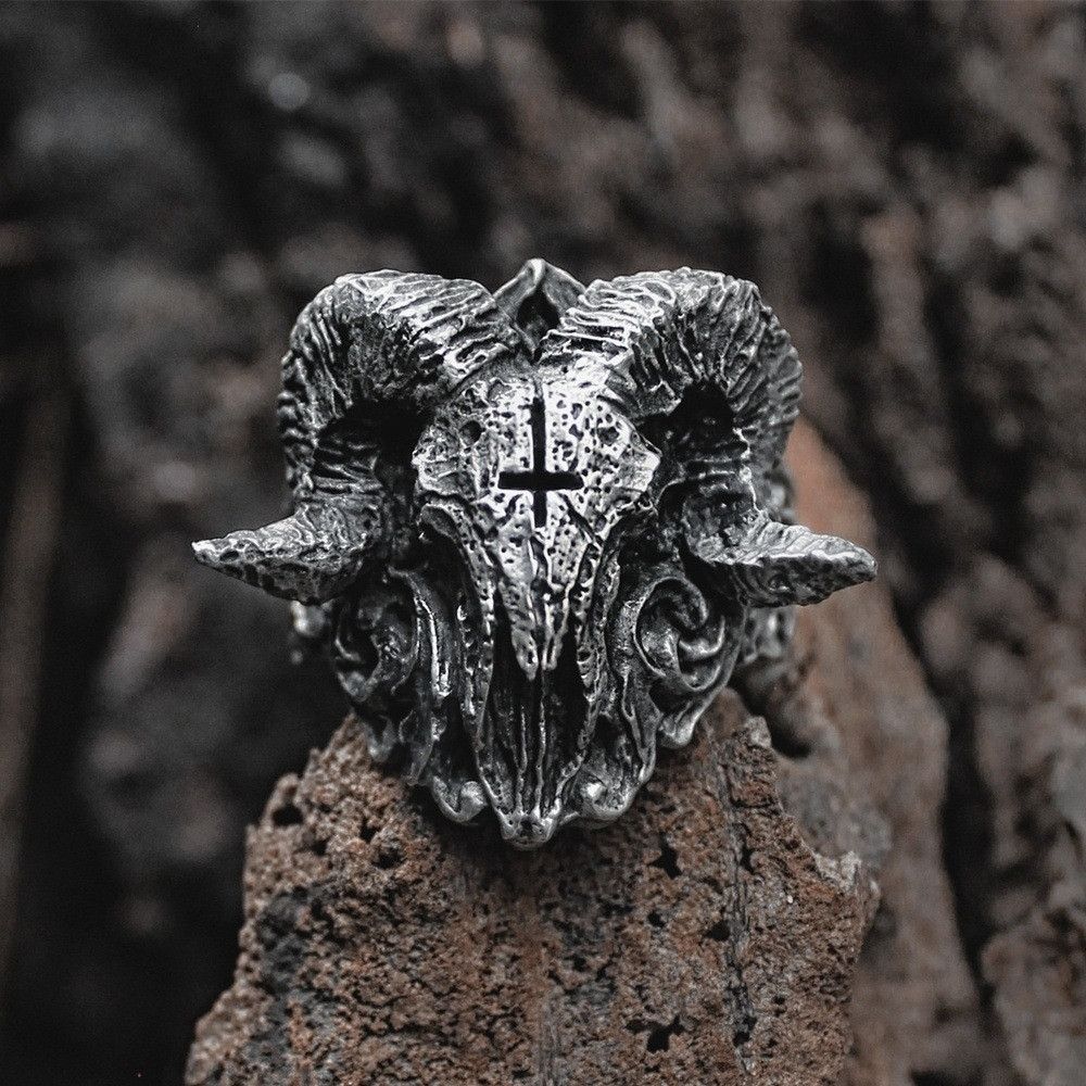 Jewelry Goat Sheep Rare Jewelry Rings Open Chrome Ring (Size 7-13) Size ONE SIZE - 6 Thumbnail