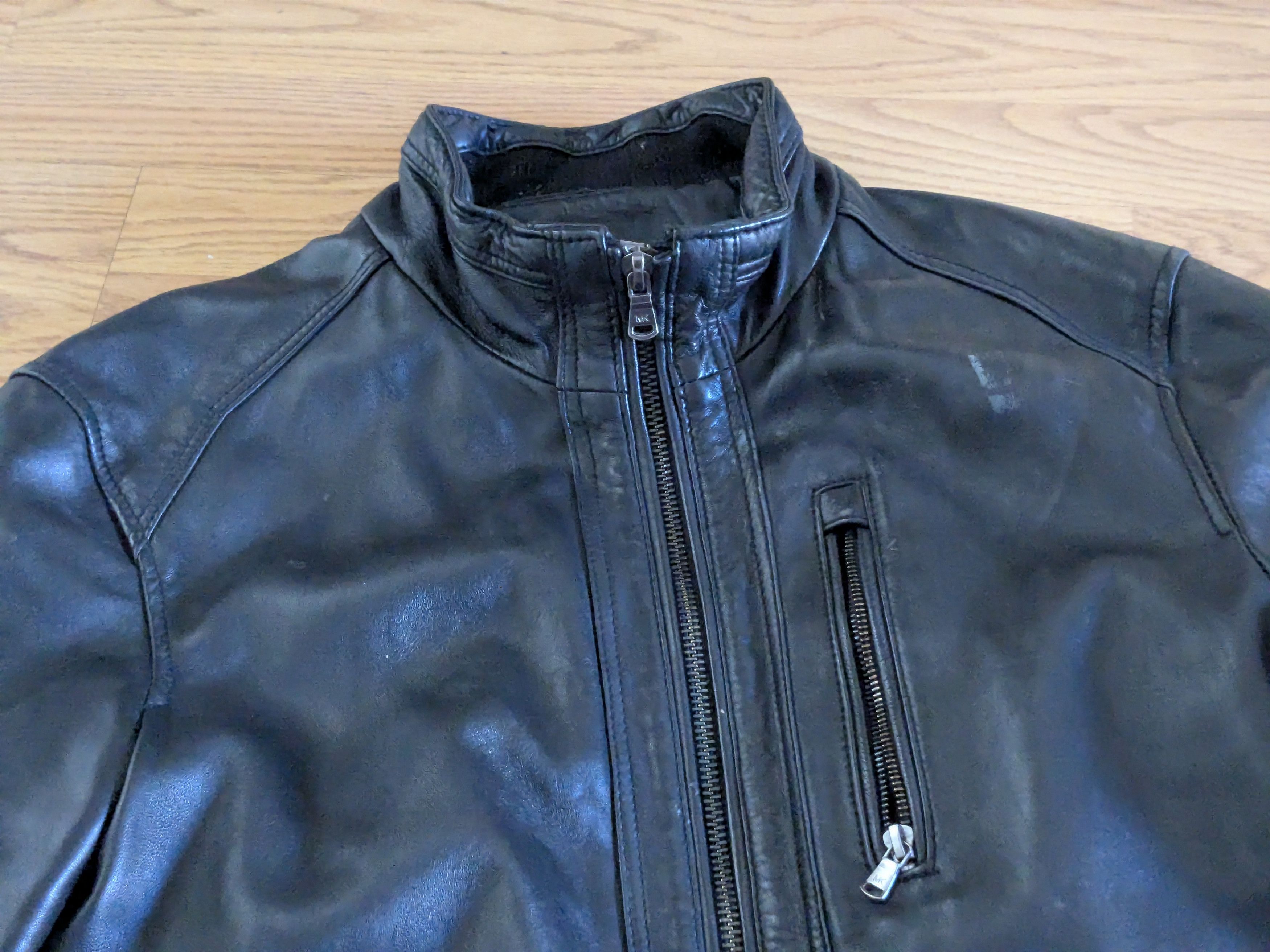 Michael Kors Michael Kors Leather Jacket Black Large Zip Up Size US L / EU 52-54 / 3 - 2 Thumbnail