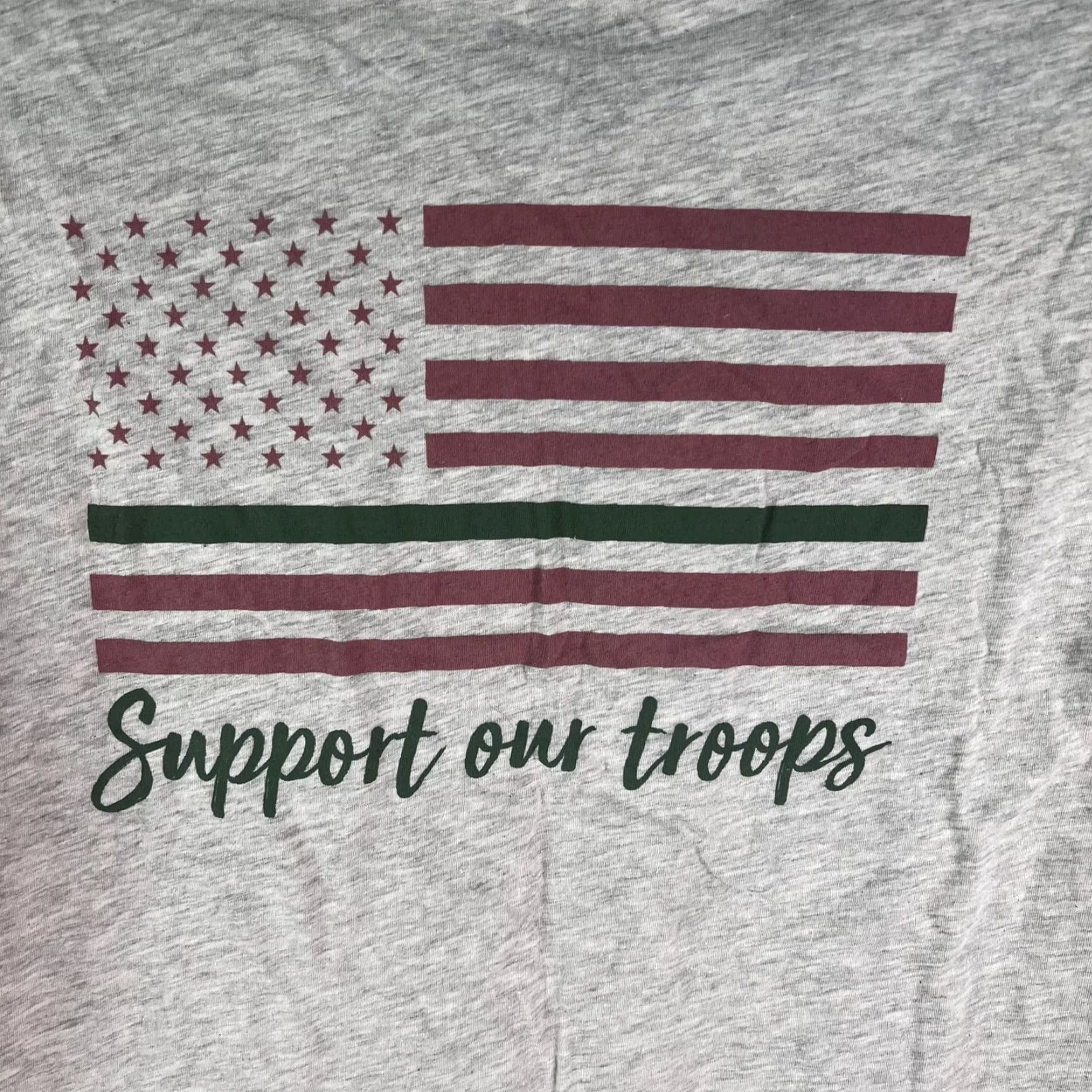 Vintage Support Our Troops American Pride Men's Graphic Print Gray T-Shirt Size XL Men's Size US XL / EU 56 / 4 - 4 Thumbnail