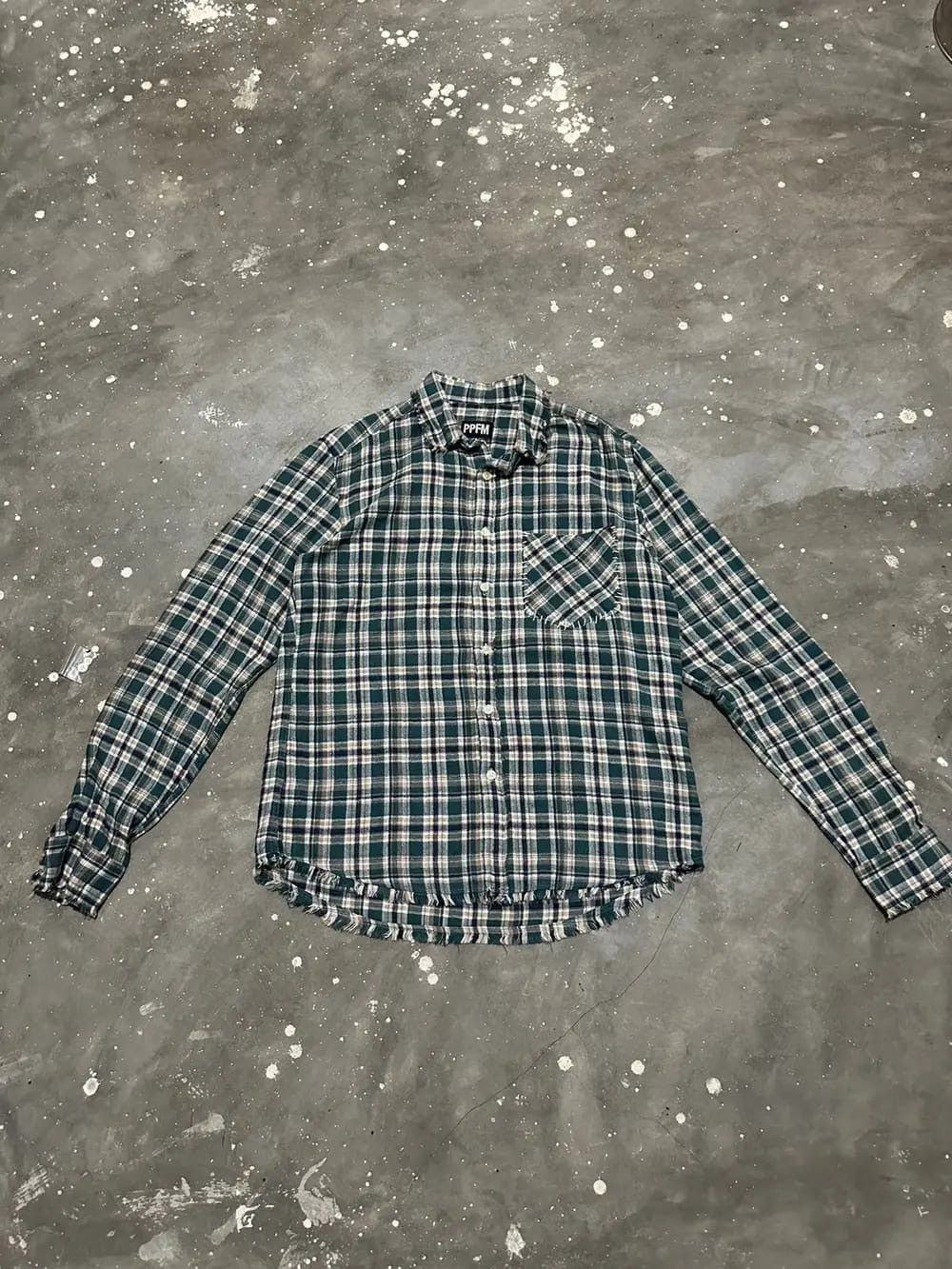 PPFM PPFM Flannel Frayed Hem Scab Pocket Design Shirt Size US M / EU 48-50 / 2 - 1 Thumbnail