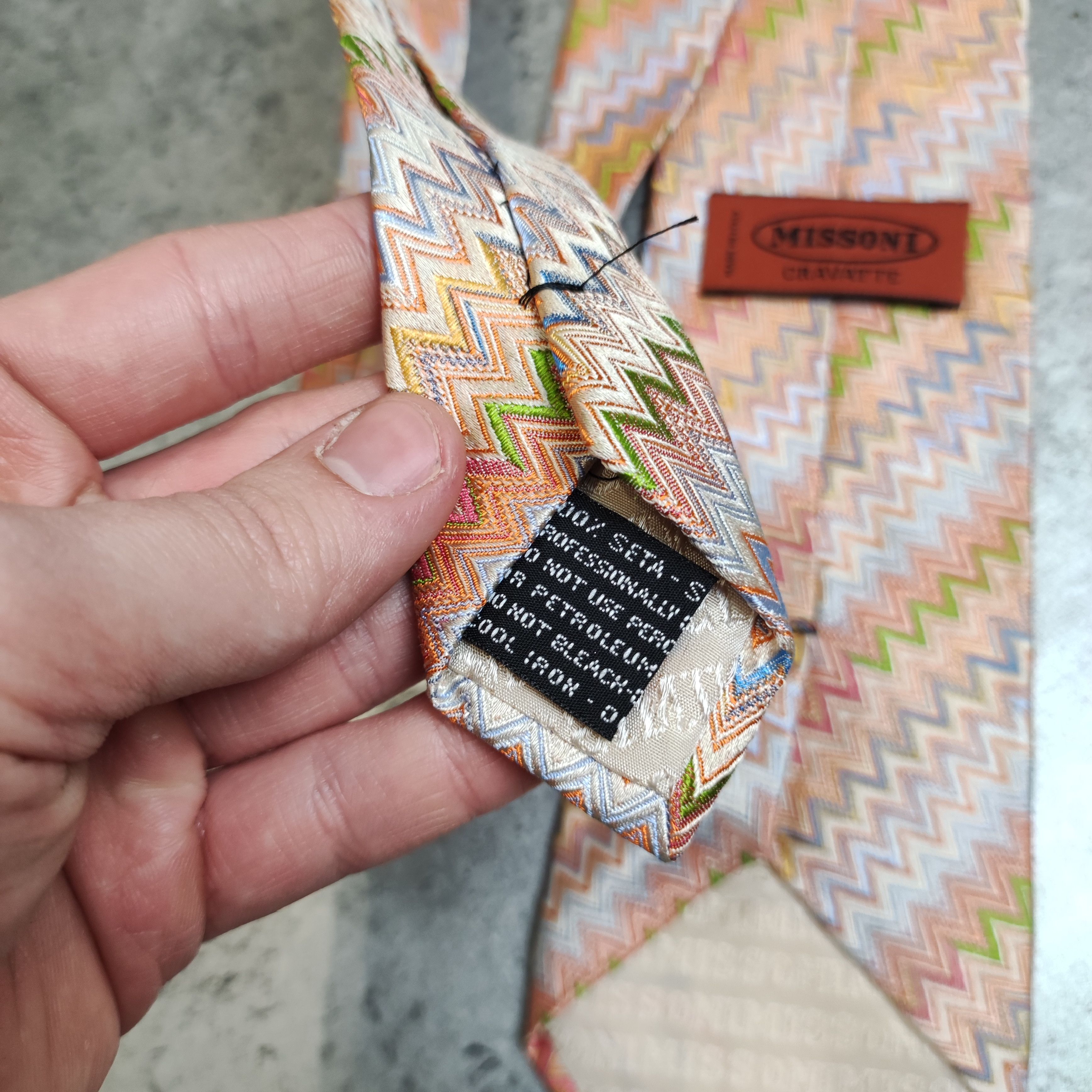 Missoni RARE Vintage 90s Missoni Cravate Silk Abstract Tie Size ONE SIZE - 4 Thumbnail