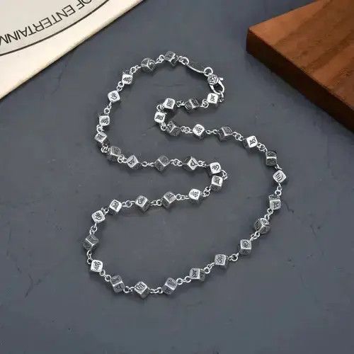 Jewelry Vintage Six Word Dice Necklace in Silver, Men's
