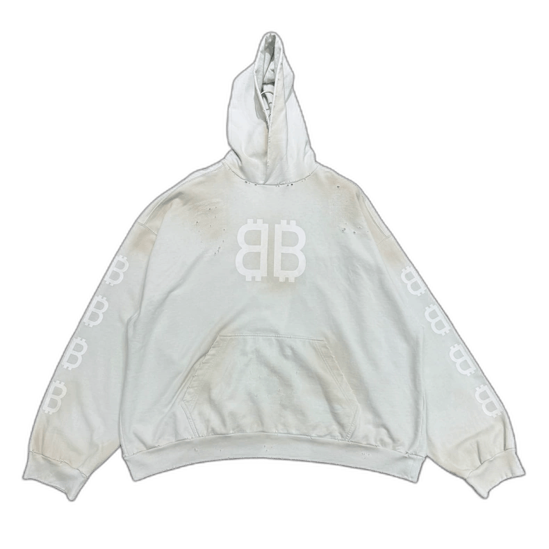 Balenciaga Balenciaga Bitcoin Print Hooded Sweatshirt-yf Size US L / EU 52-54 / 3 - 1 Thumbnail